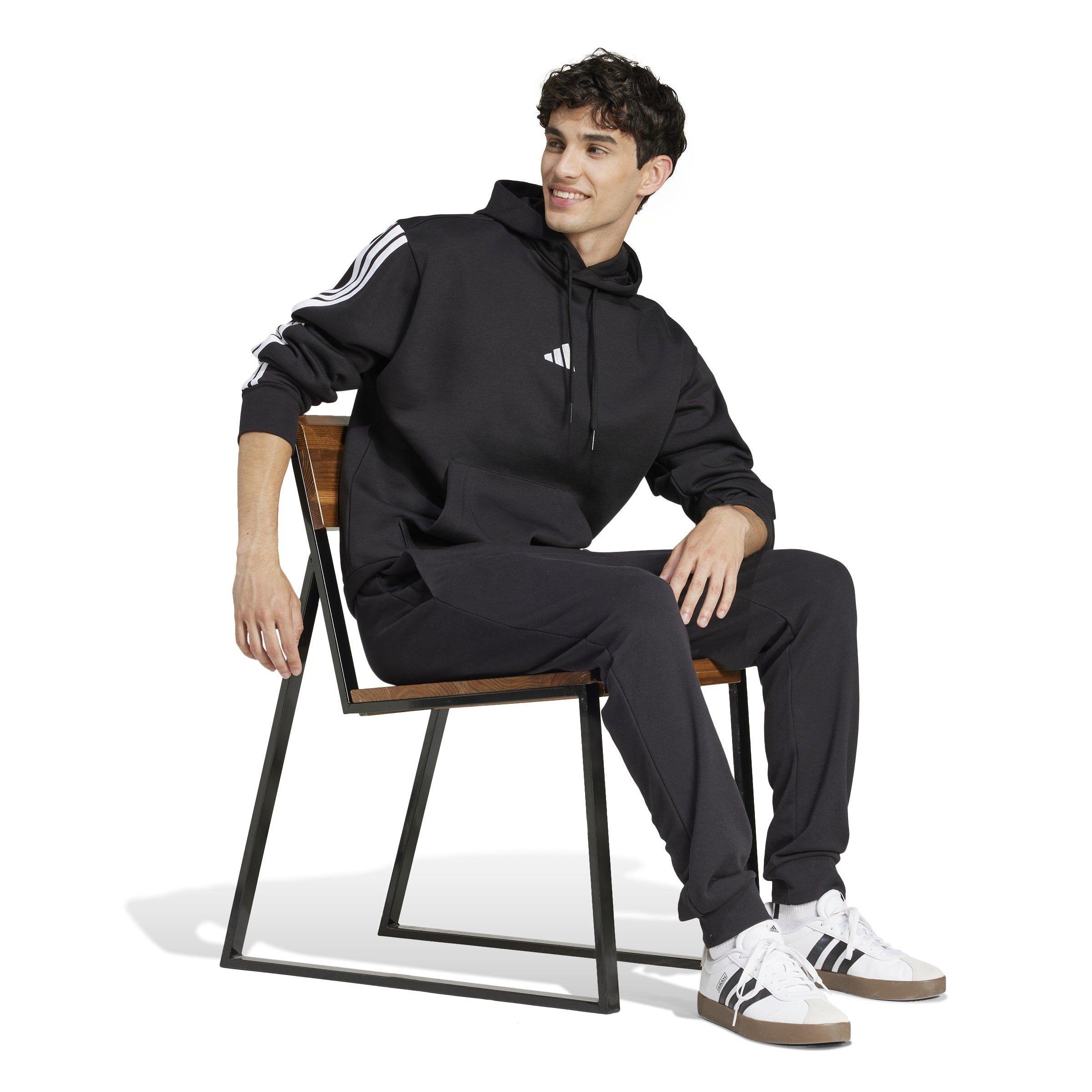 Nero/Bianco - adidas - Essentials Fleece 3-Stripes Hoodie Mens - 4