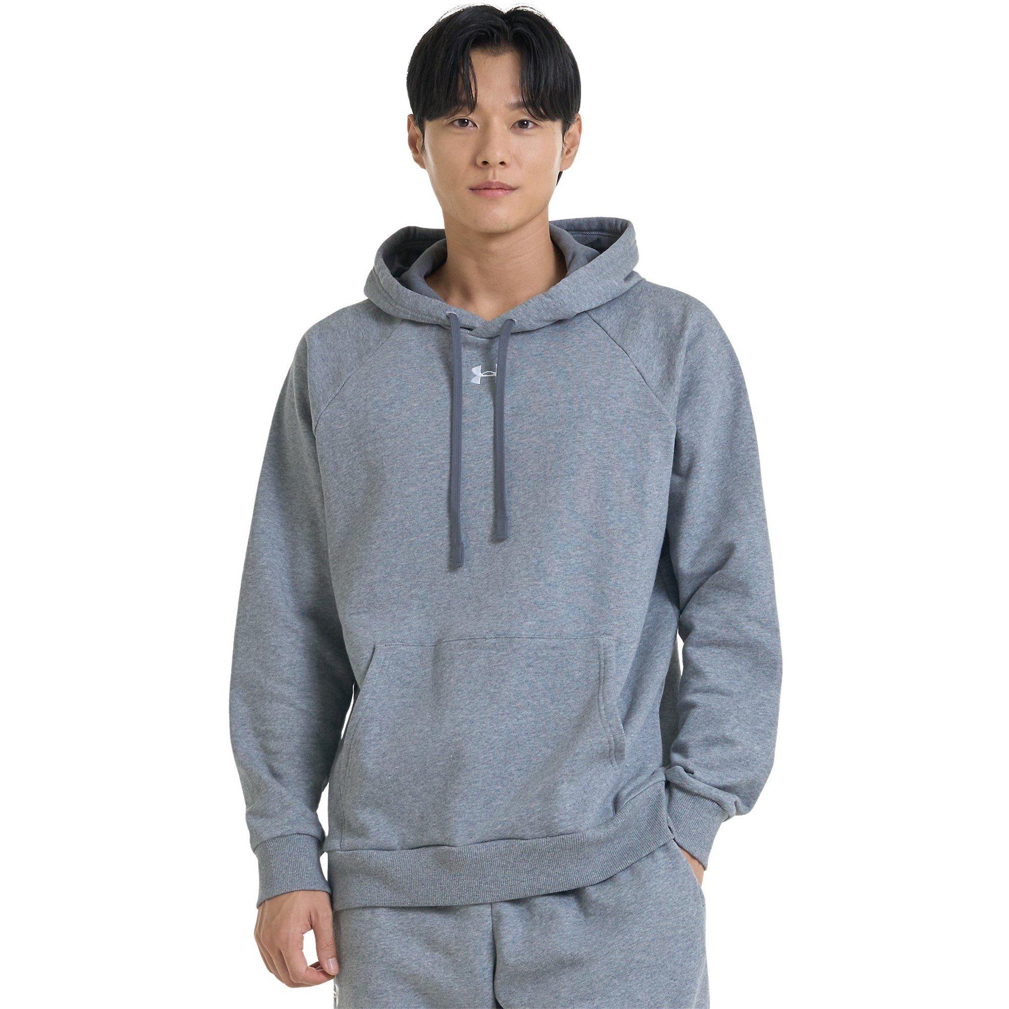 Castlerock/Wht - Under Armour - Rival Fleece Pull Over Hoodie - 5