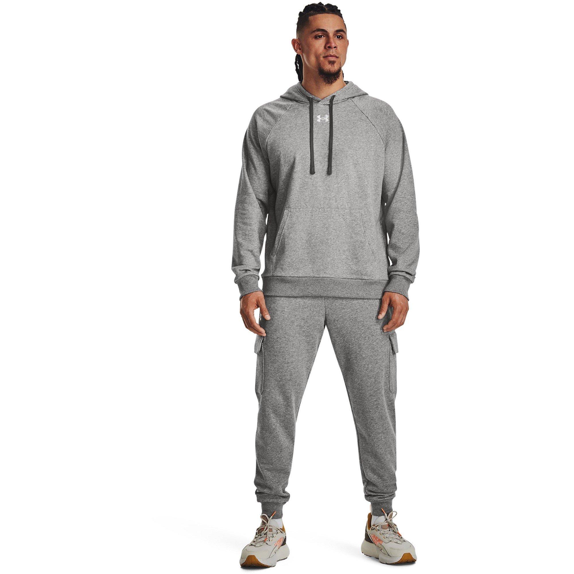 Castlerock/Wht - Under Armour - Rival Fleece Pull Over Hoodie - 7