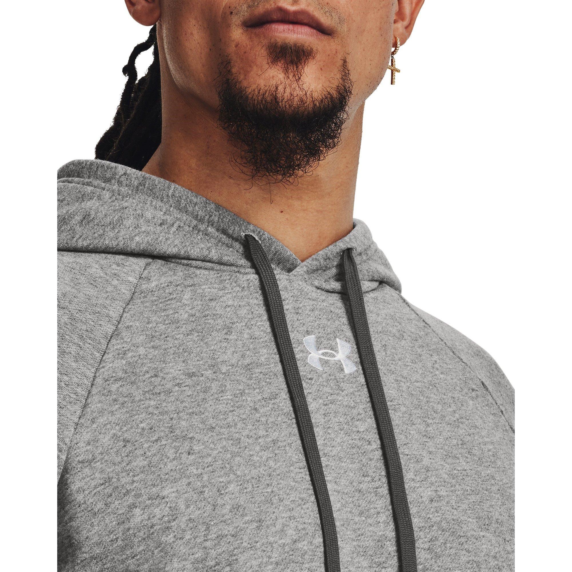 Castlerock/Wht - Under Armour - Rival Fleece Pull Over Hoodie - 10
