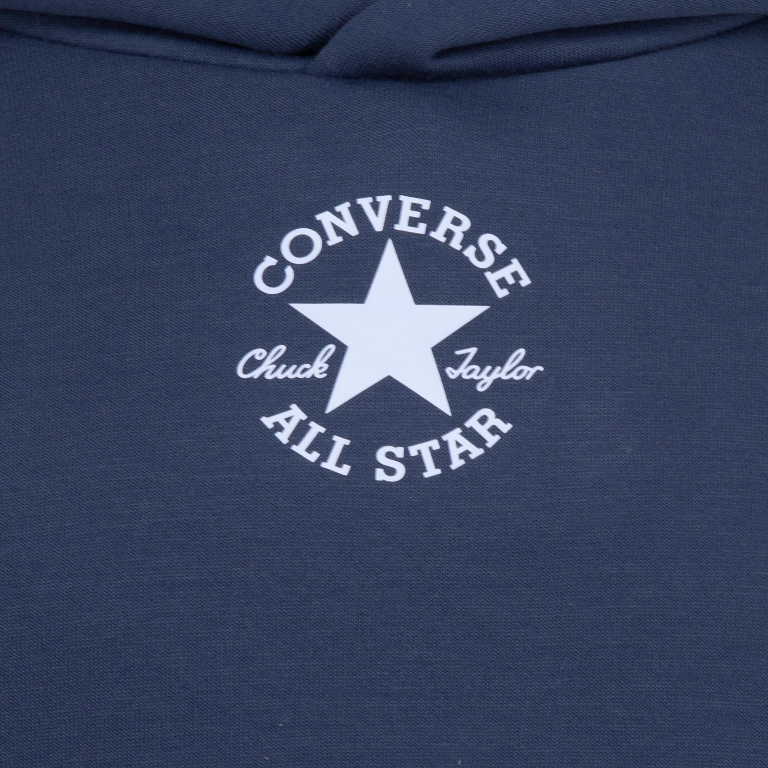 Navy - Converse - Unisex Kids' Pull Over Hoodie - 3