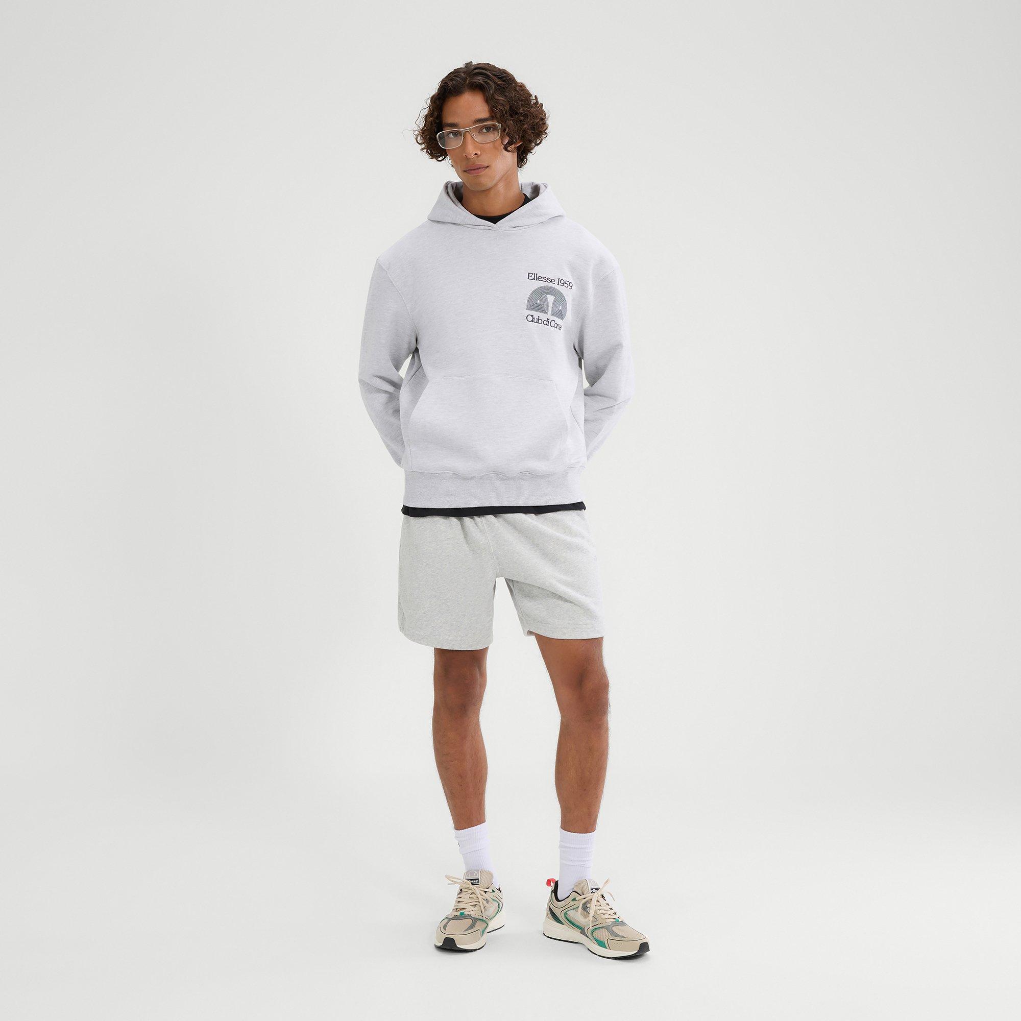 Ellesse Men's Club Crsa Pull Over Hoodie - Light Grey Marl - Large