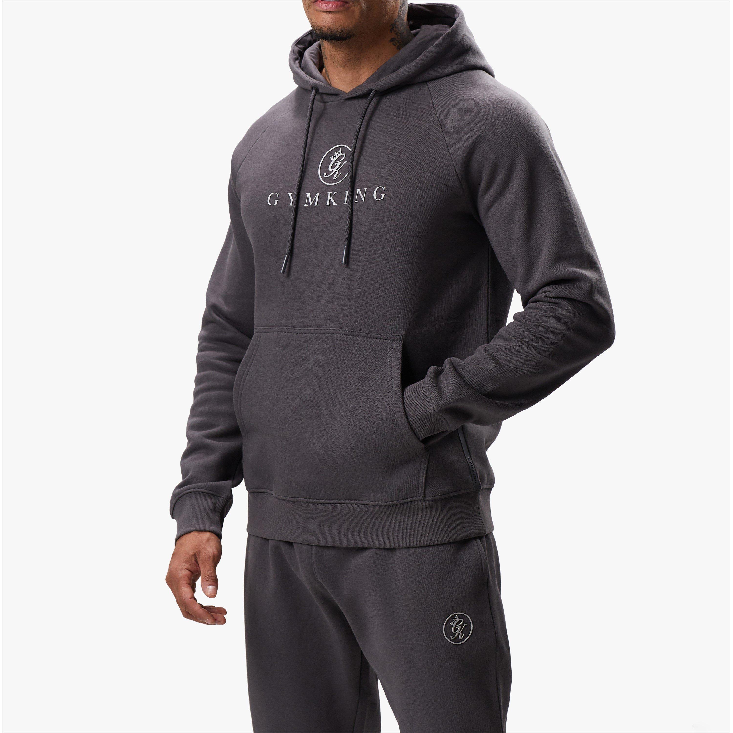 Graphite - Gym King - Men's Pro Logo Cotton Long Sleeve Hoodie - 1