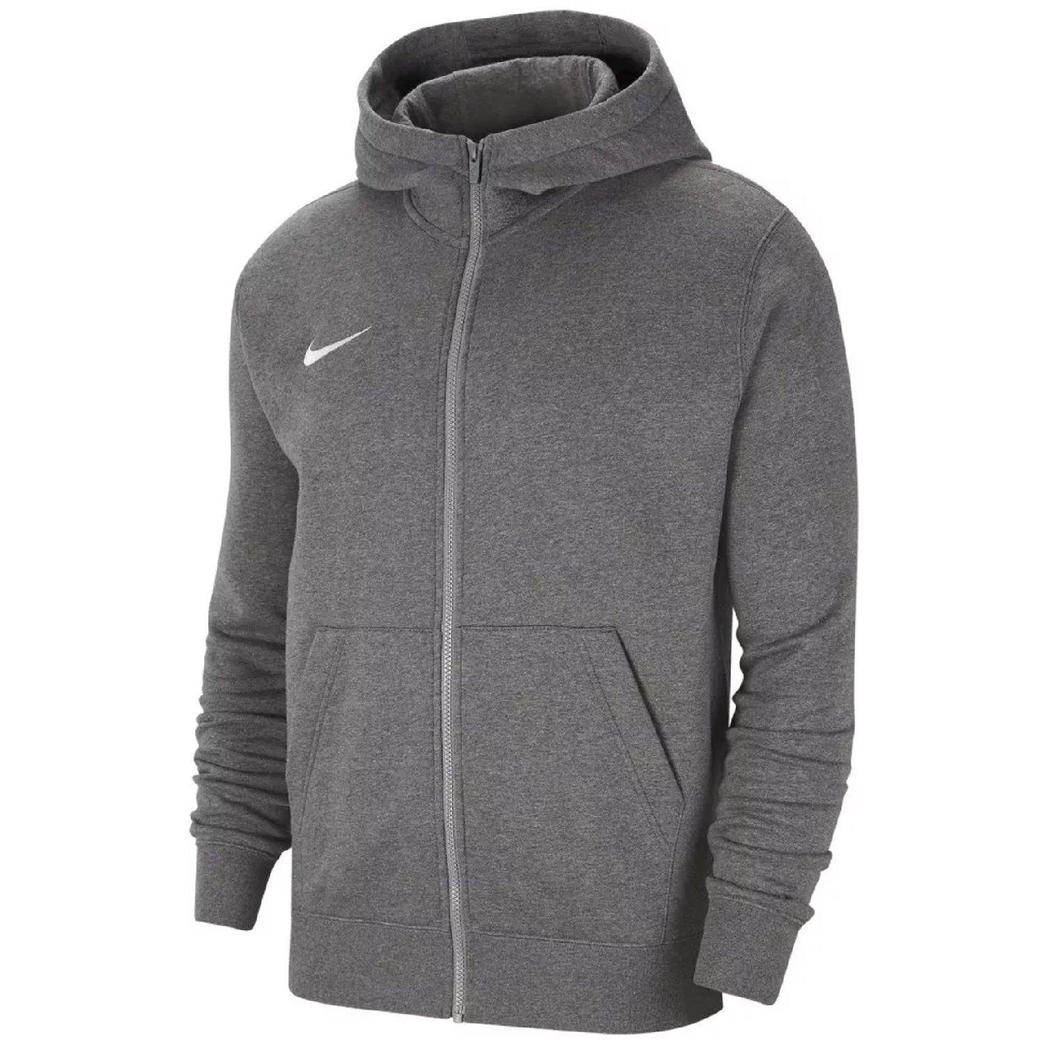 Nike Unisex Grey Hooded Ribbed Cuff Sweat Jacket With Front Zipper Pocket - Size 9-10 M Kids - Image 5