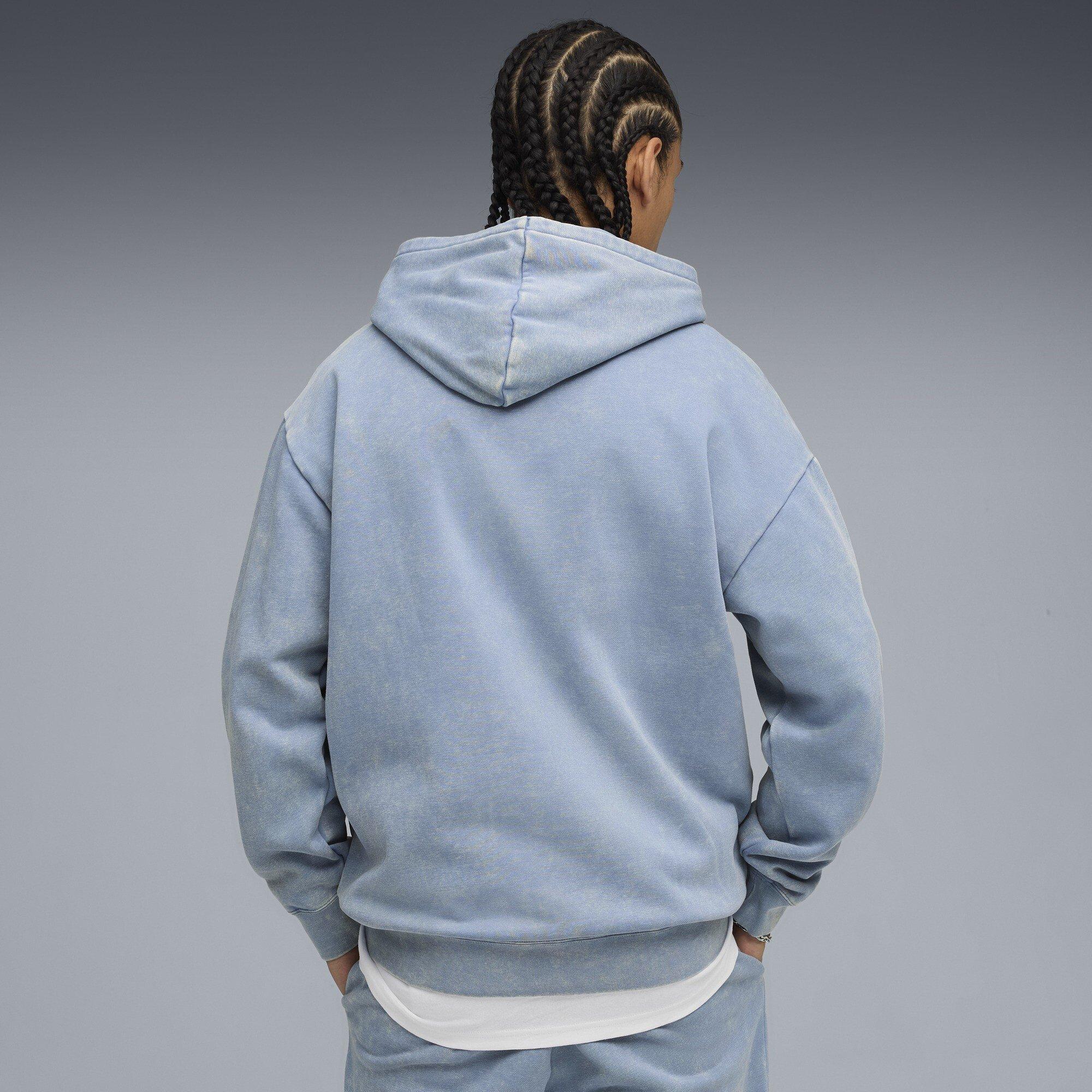 Cool Blue - Puma - Men's Elevated Relaxed Wash Overhead Hoodie - 4