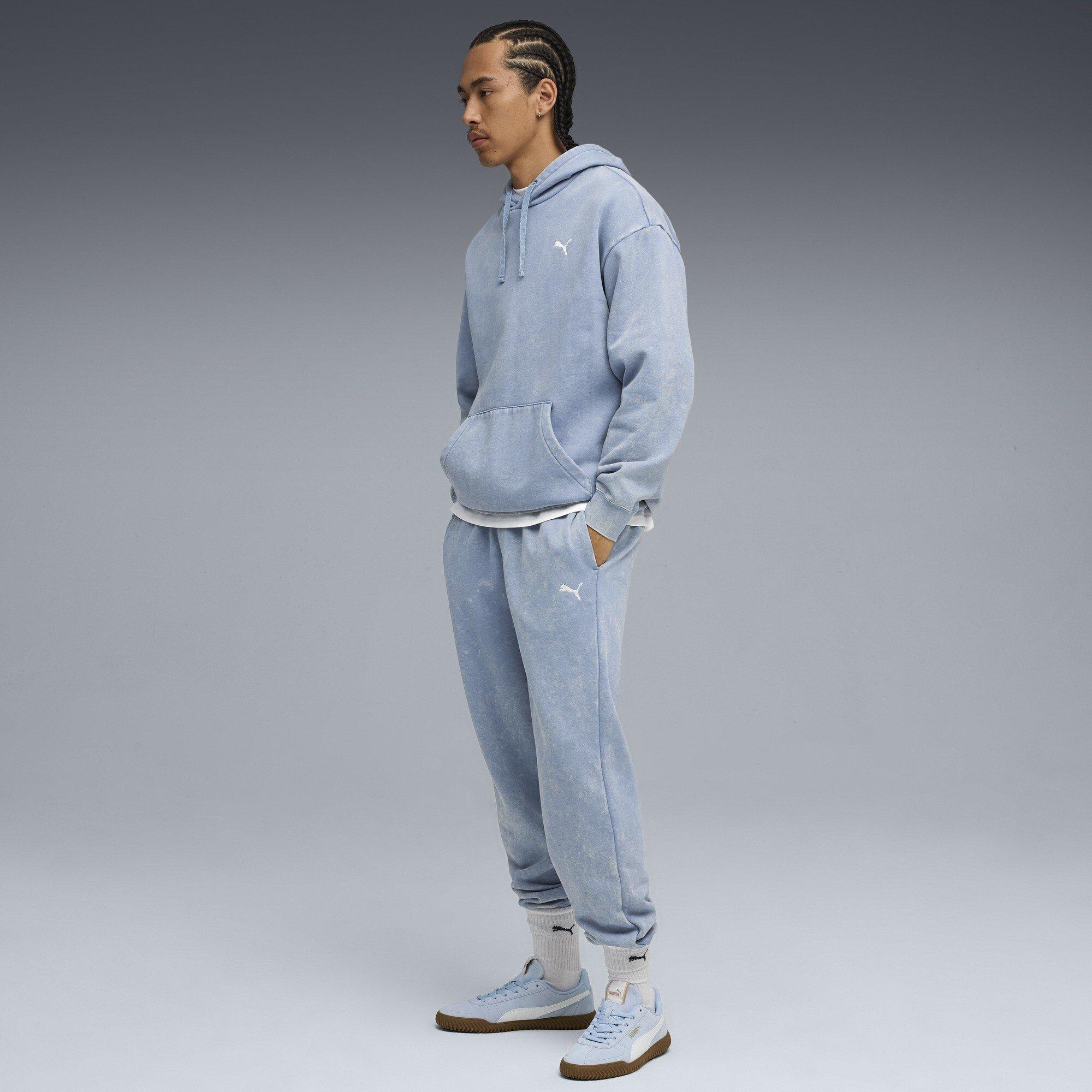 Cool Blue - Puma - Men's Elevated Relaxed Wash Overhead Hoodie - 5