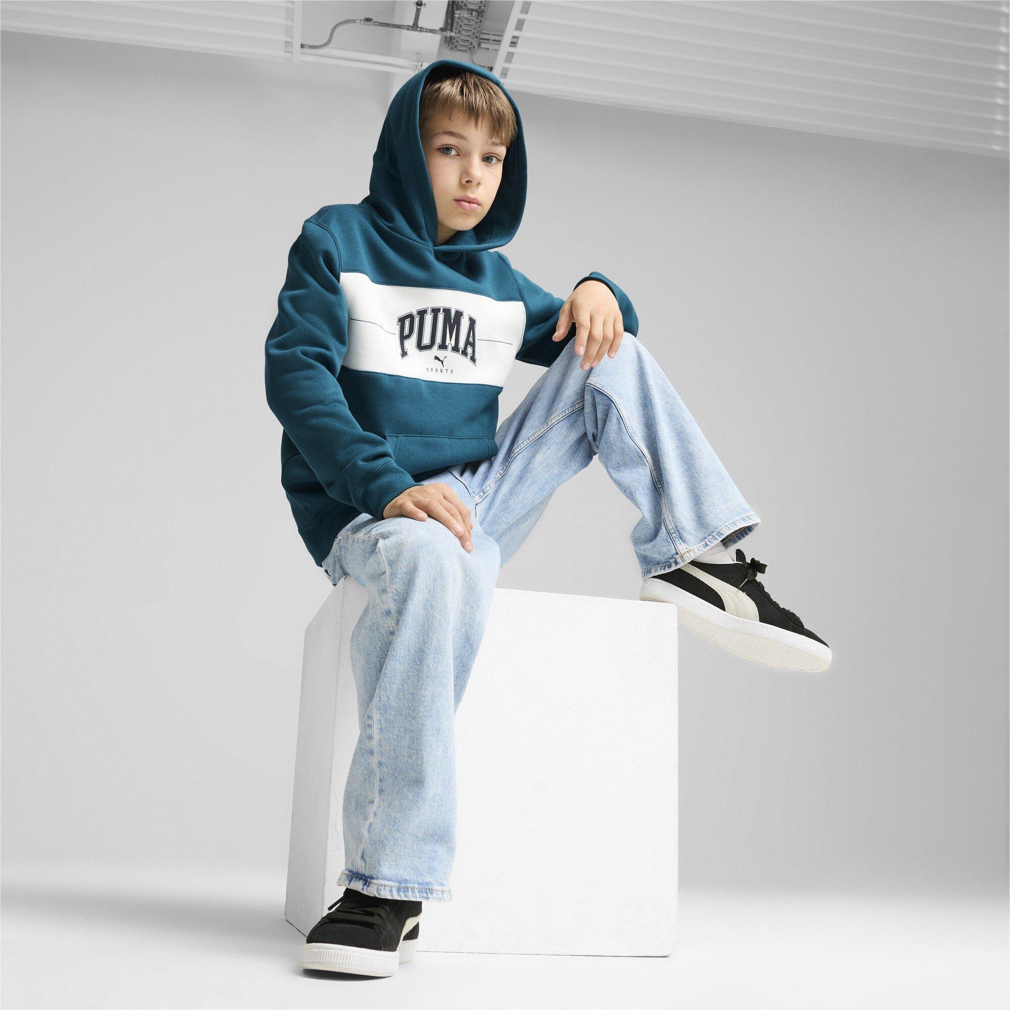 Groen - Puma - Unisex Kids' Squad Hoodie - 4