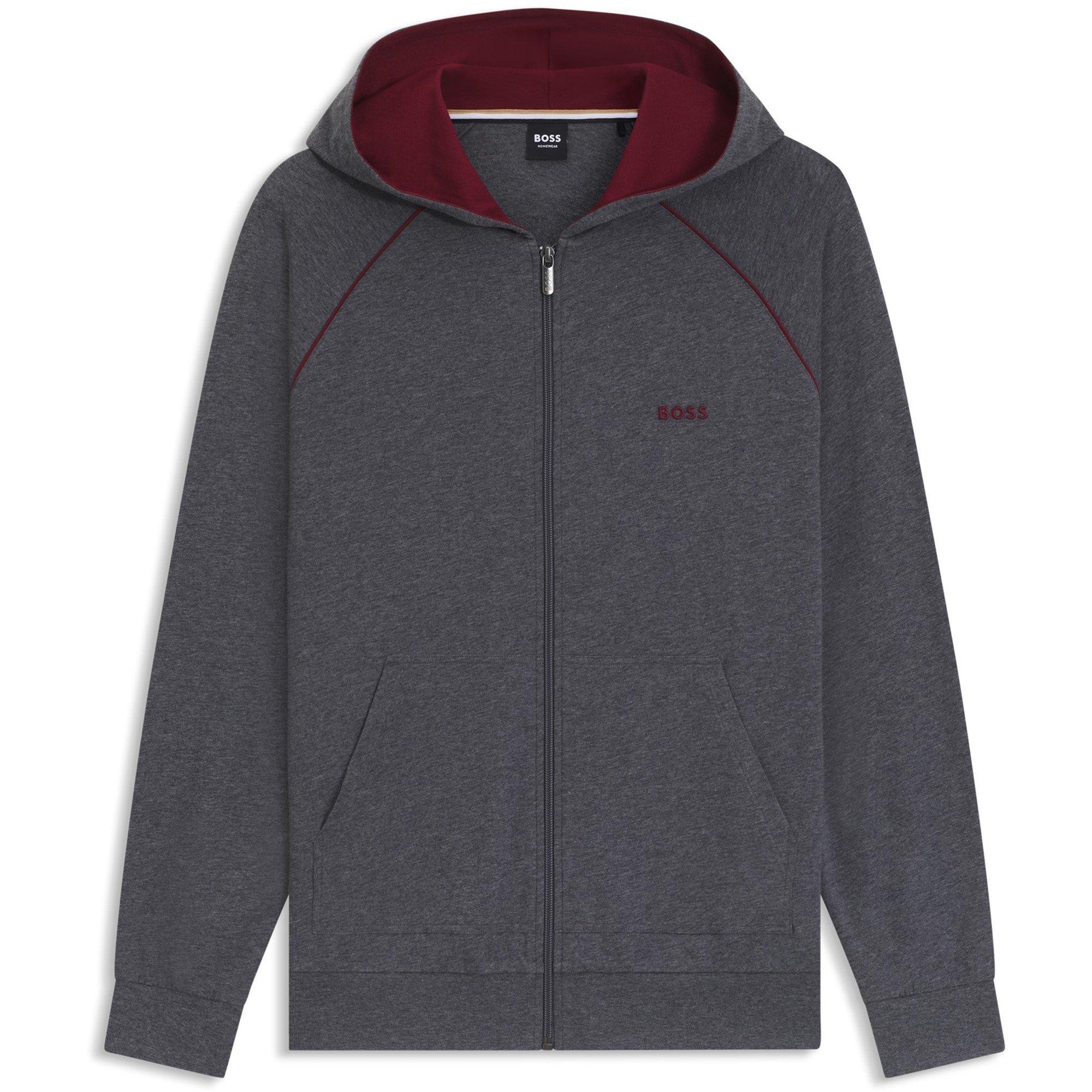 Boss Mens BOSS Mix & Match Zipped Hoodie - Full-Zip Closure - Charcoal 010 - S