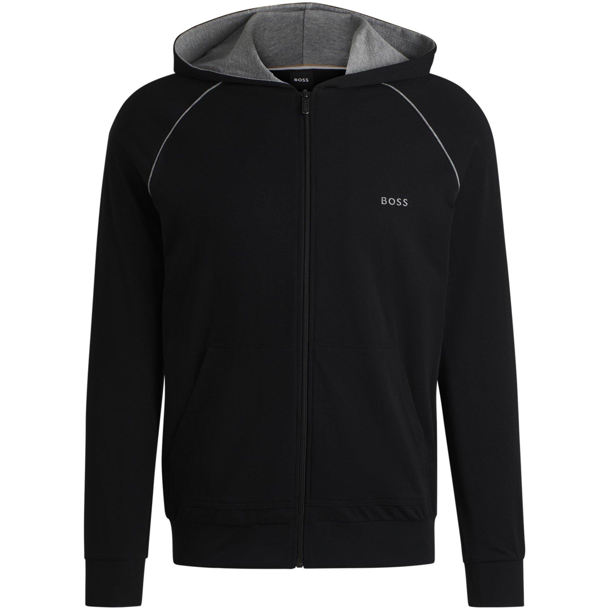 Black 001 - Boss - Mens BOSS Mix & Match Zipped Hoodie - Full-Zip Closure - 7