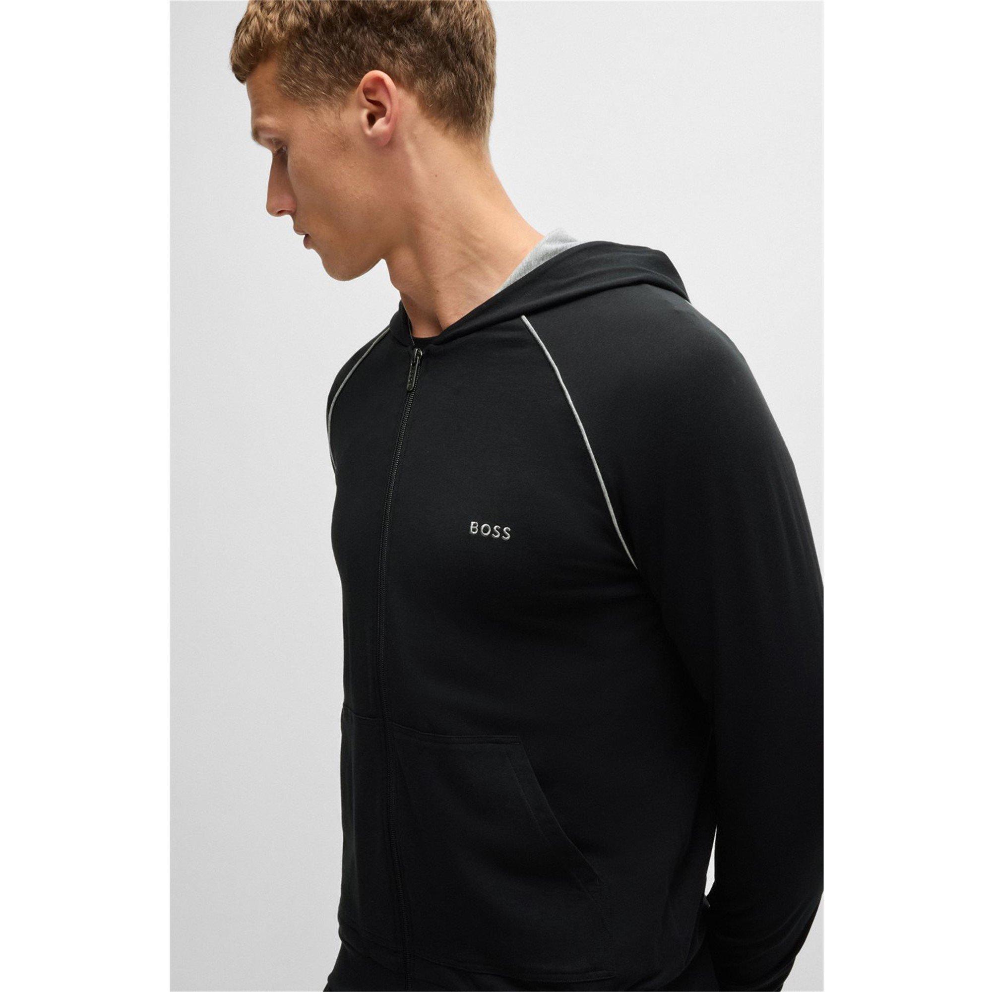 Black 001 - Boss - Mens BOSS Mix & Match Zipped Hoodie - Full-Zip Closure - 5
