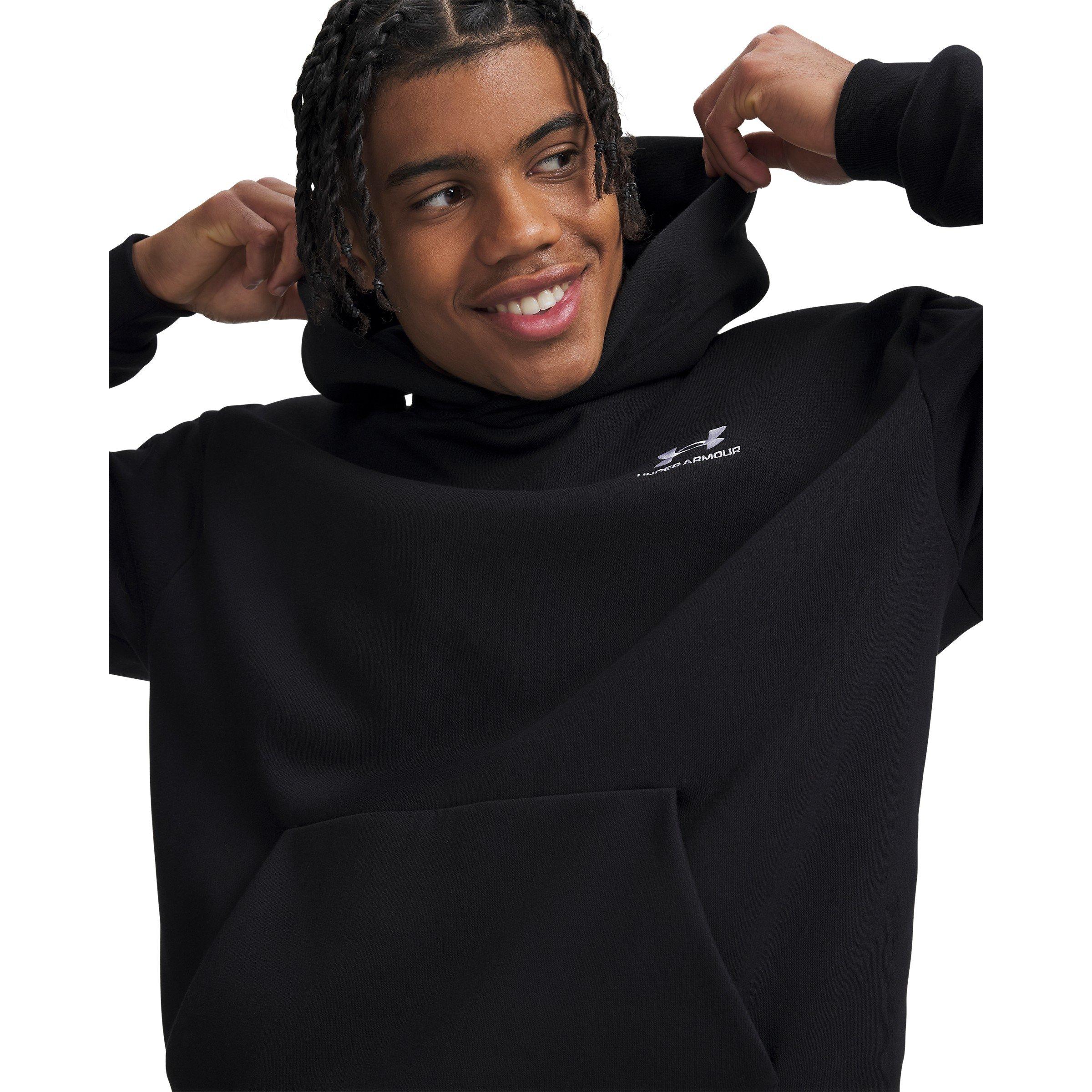 Black/White - Under Armour - Icon Fleece Taping Hoodie Mens - 3