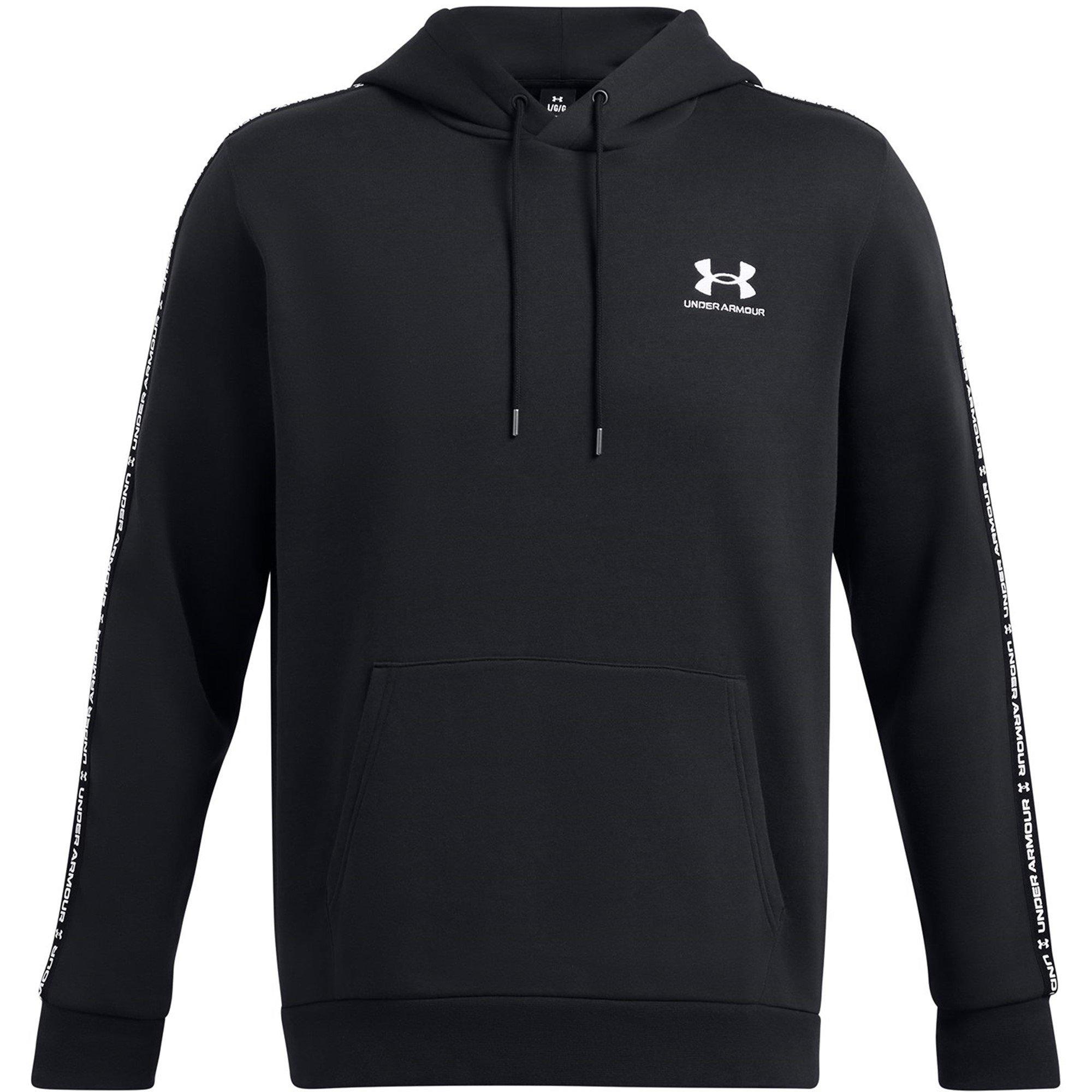 Black - Under Armour - Icon Fleece Taping Hoodie Mens - 1