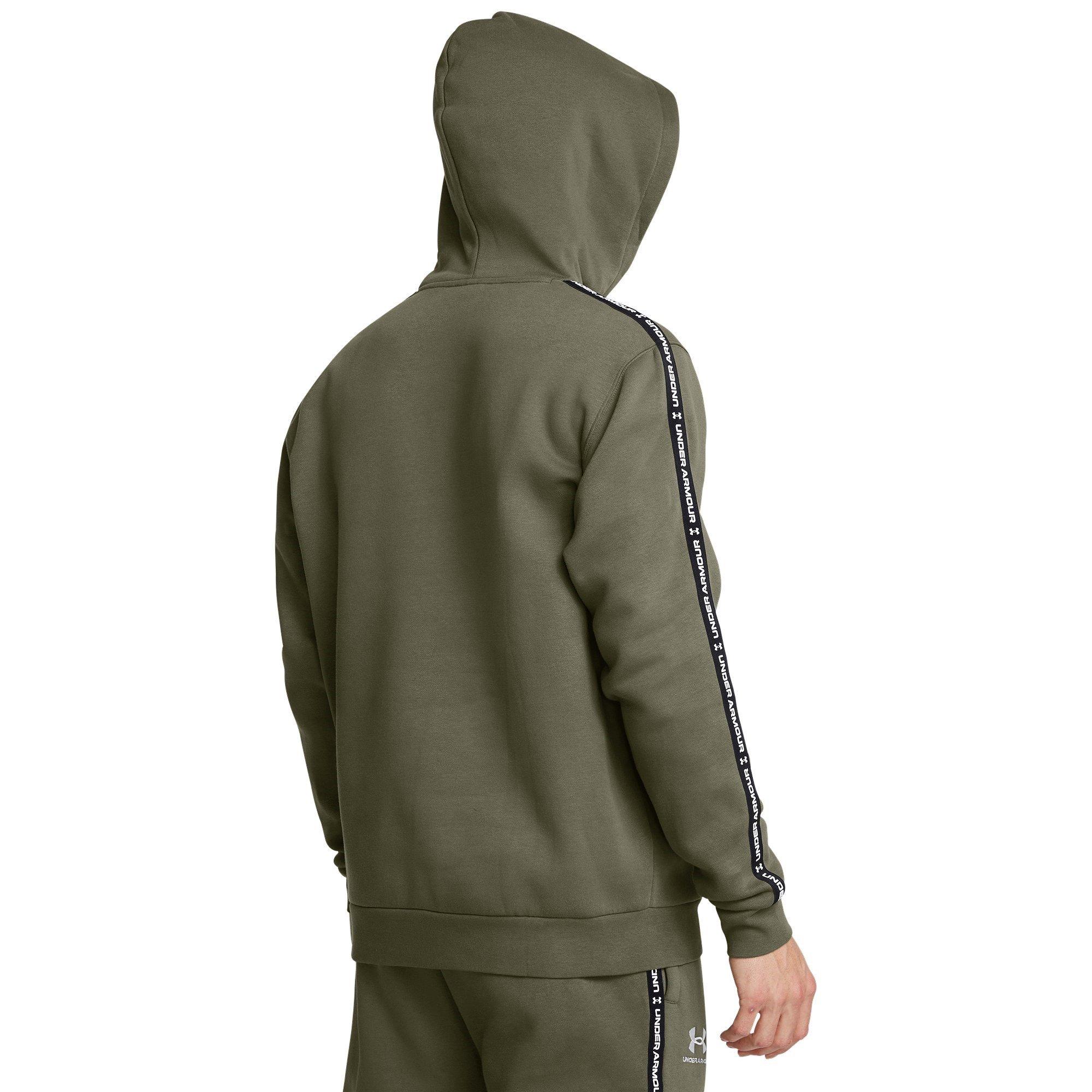 Marine OD Green - Under Armour - Icon Fleece Taping Hoodie Mens - 3