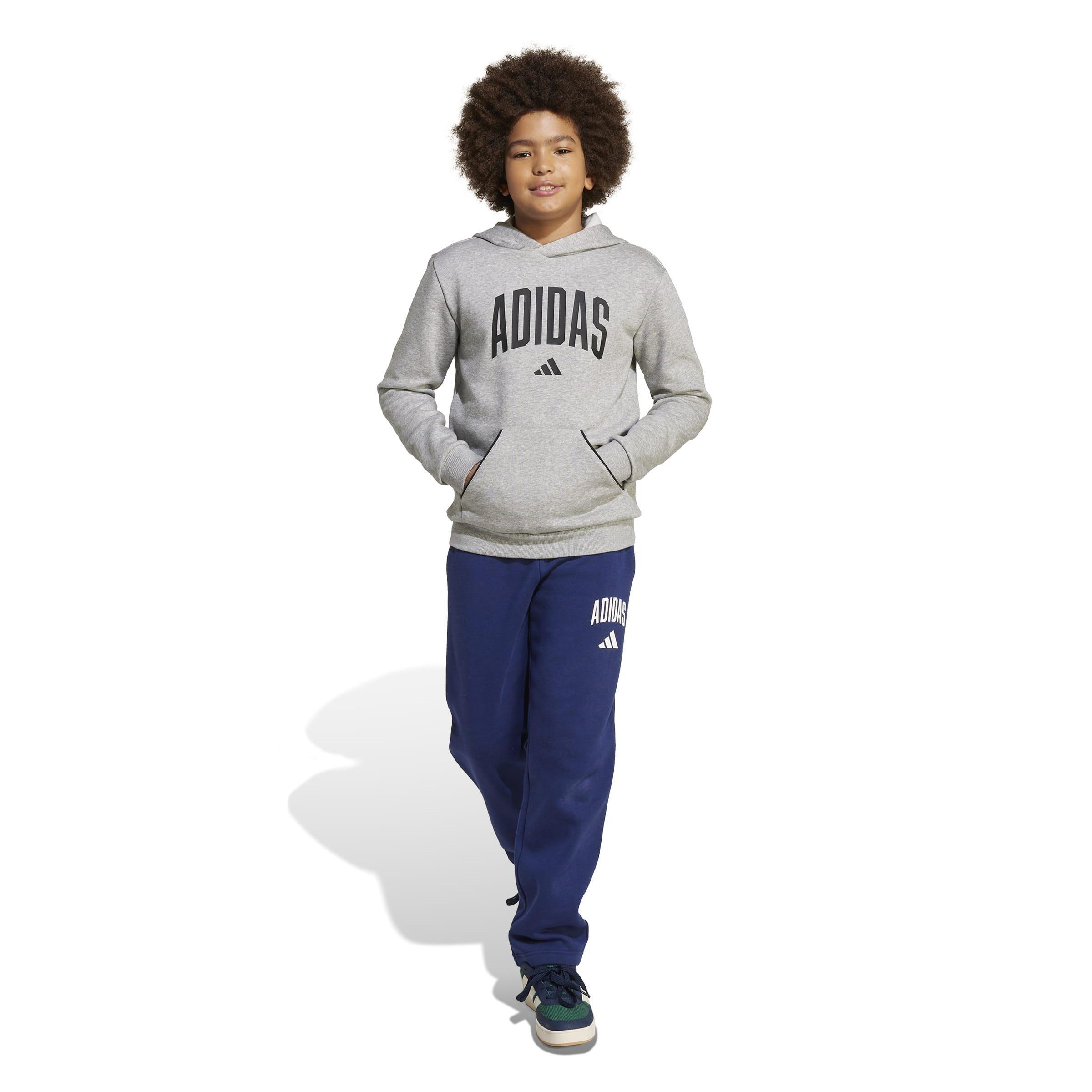 Grey/Black - adidas - Kids' Fleece Hoodie - 6