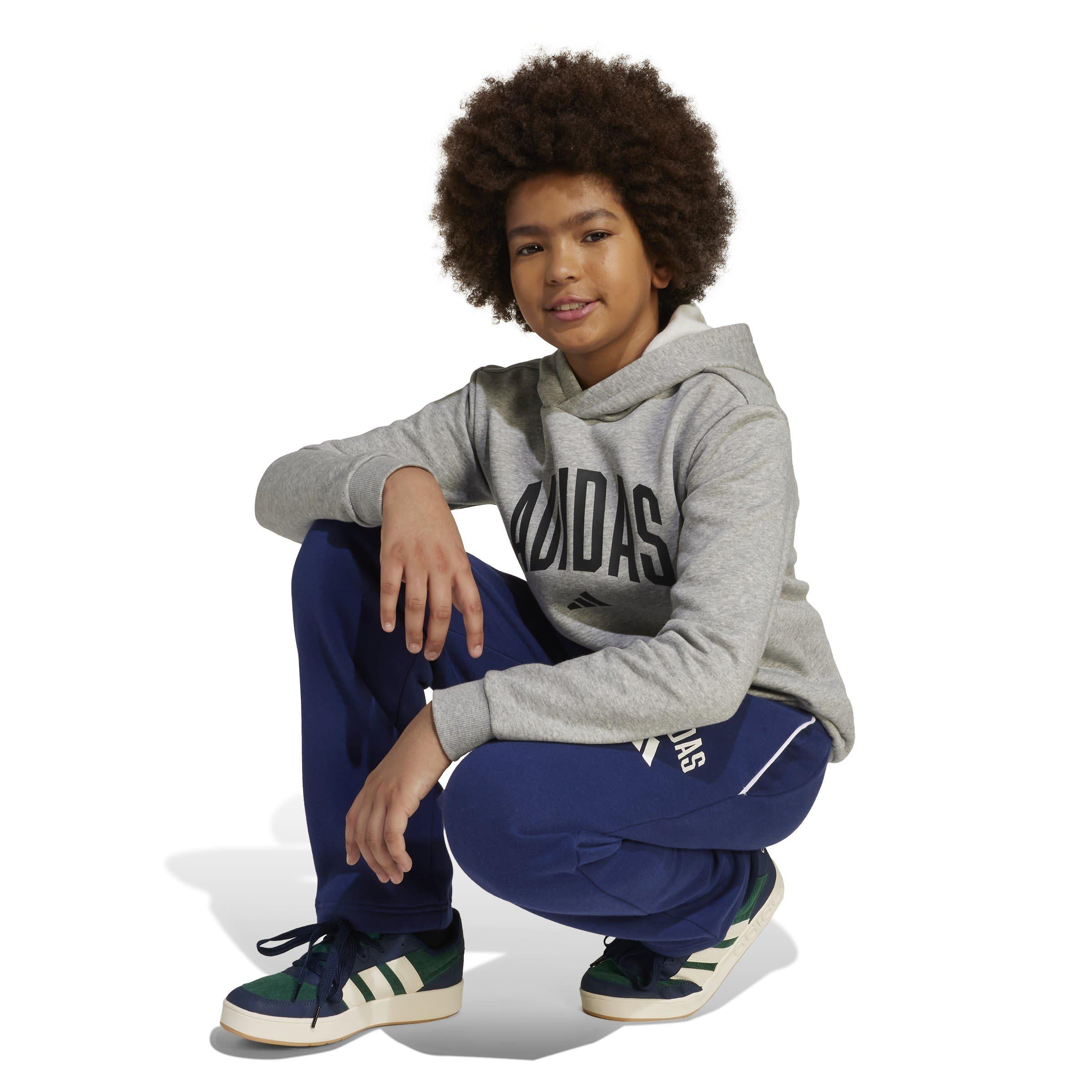 Grey/Black - adidas - Kids' Fleece Hoodie - 7
