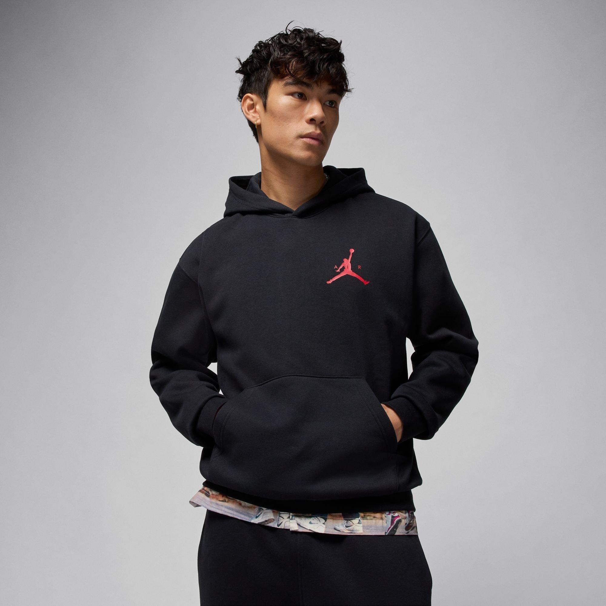 Black/Red - Nike - Men's Jumpman Fleece Overhead Hoodie - 1