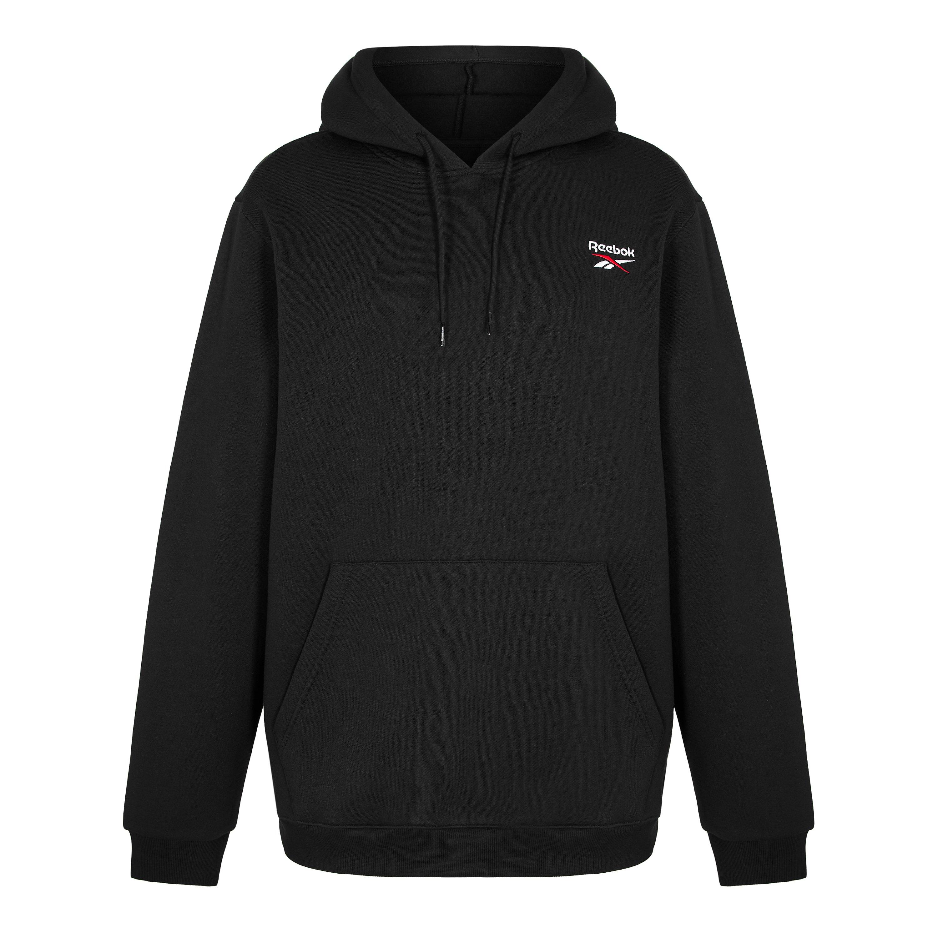 Reebok Men's Identity Small Logo Overhead Hoodie - Black/White - 2XL