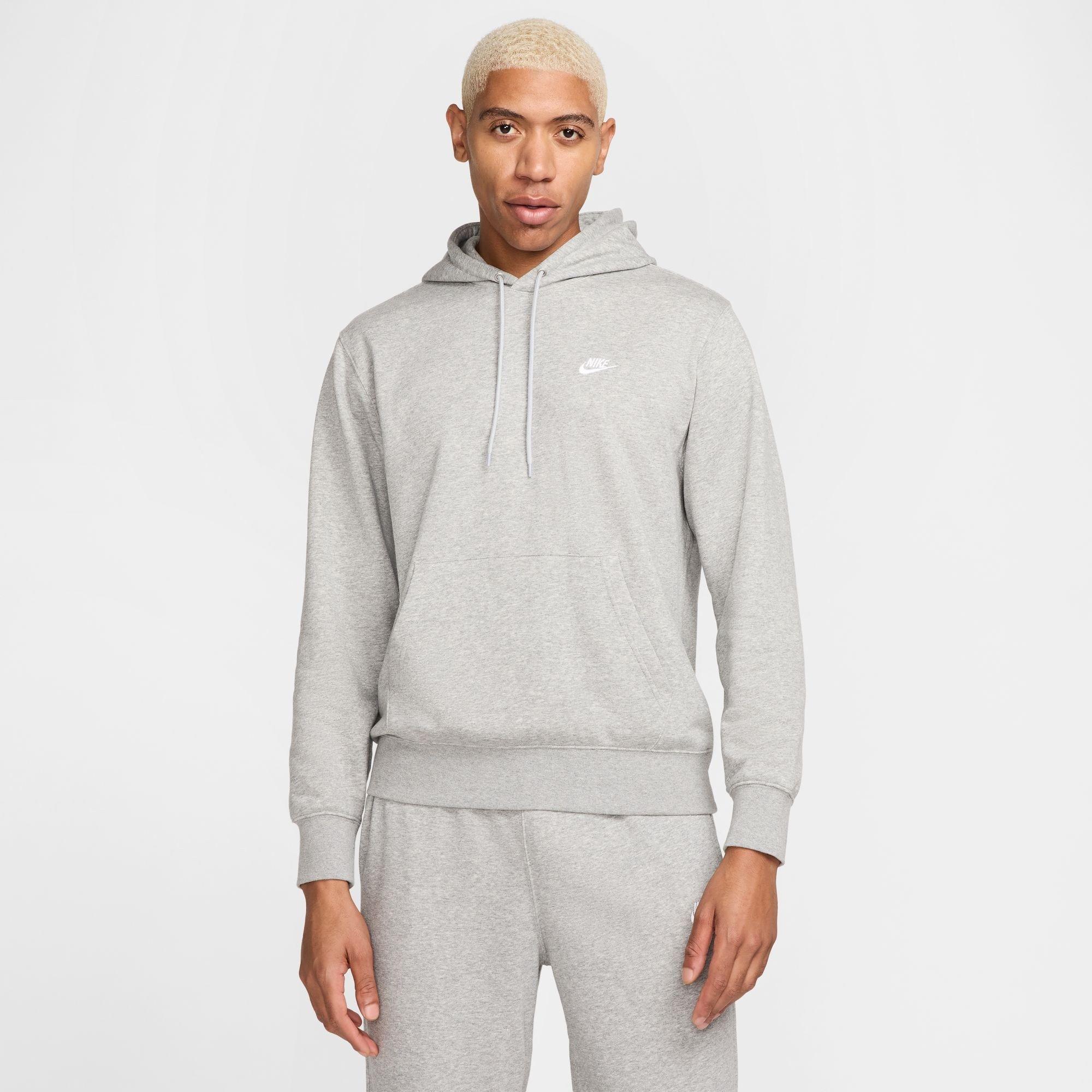 Grey Hthr/White - Nike - Men's Club Foot Overhead Hoodie - 1