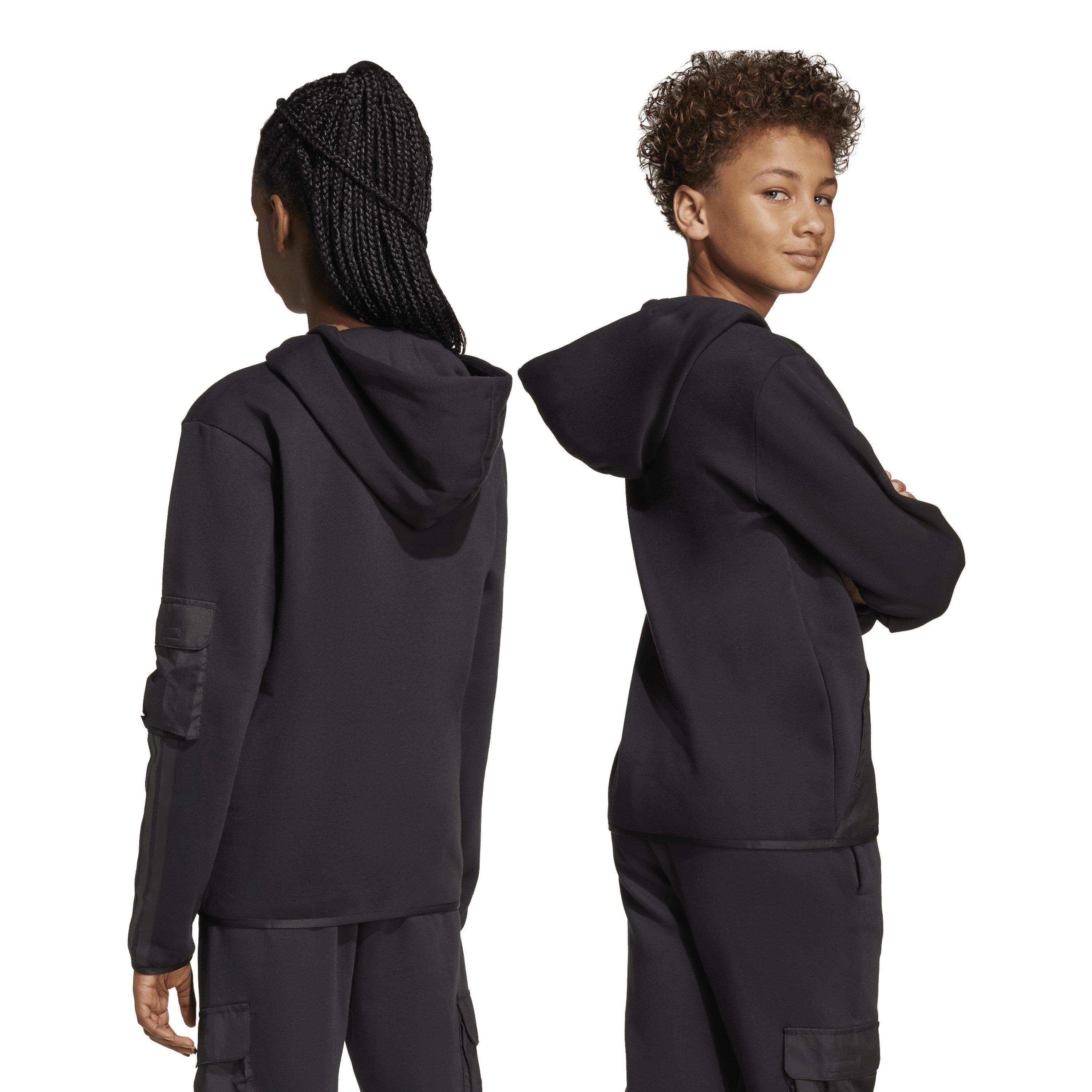 Zwart - adidas - Utility Fleece Hoodie Juniors - 3