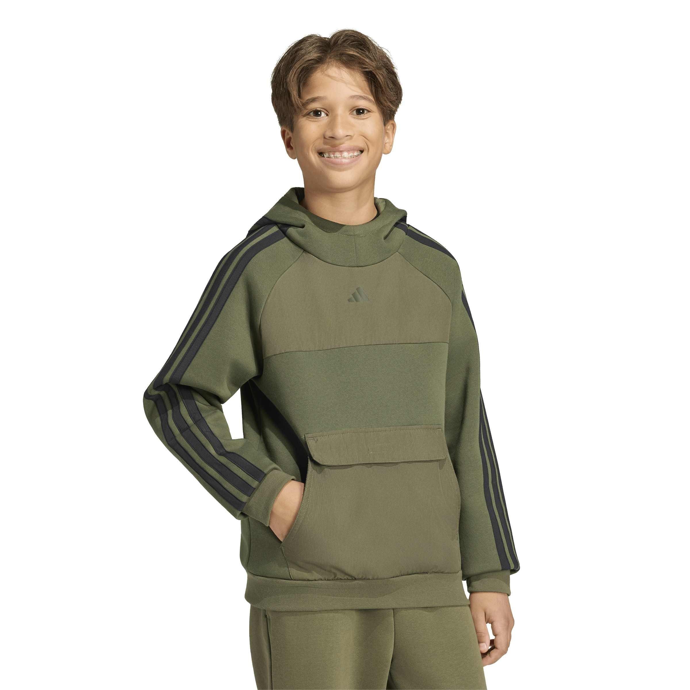 Khaki - adidas - Utility Fleece Hoodie Juniors - 4