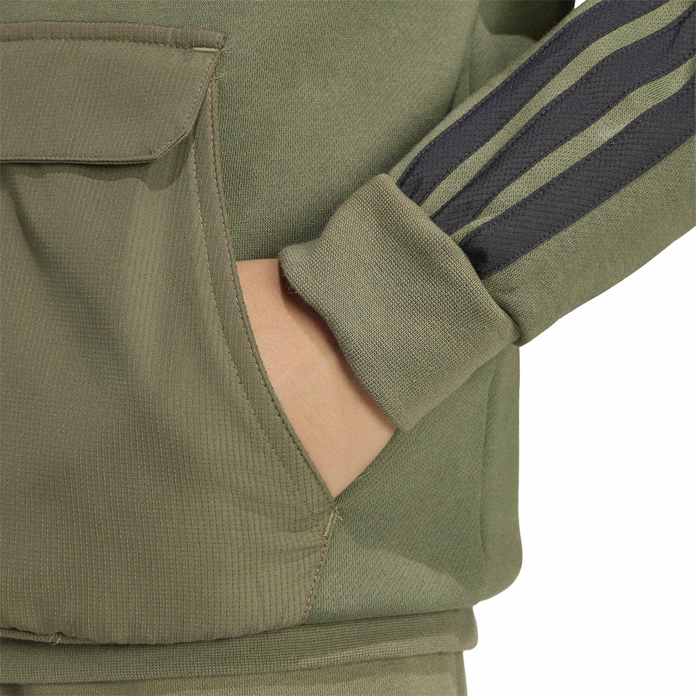 Khaki - adidas - Utility Fleece Hoodie Juniors - 6