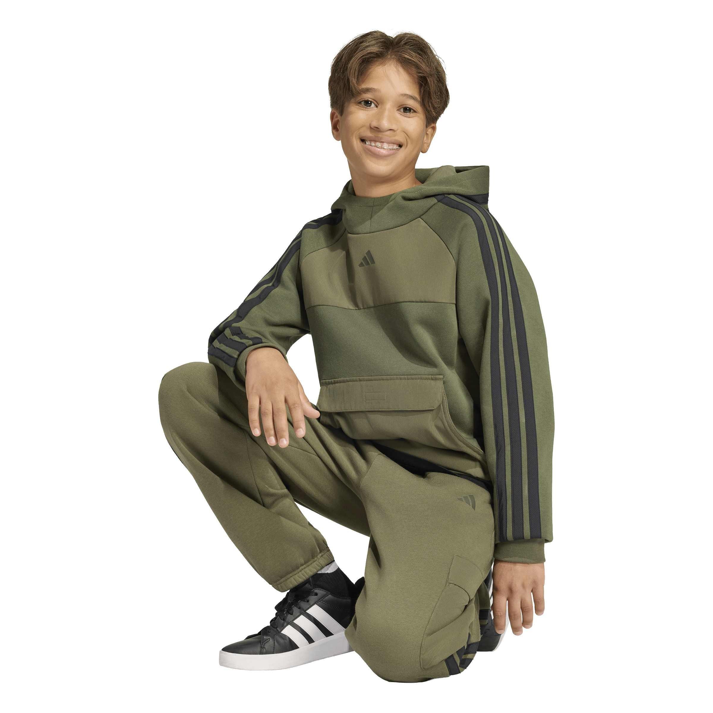 Khaki - adidas - Utility Fleece Hoodie Juniors - 7