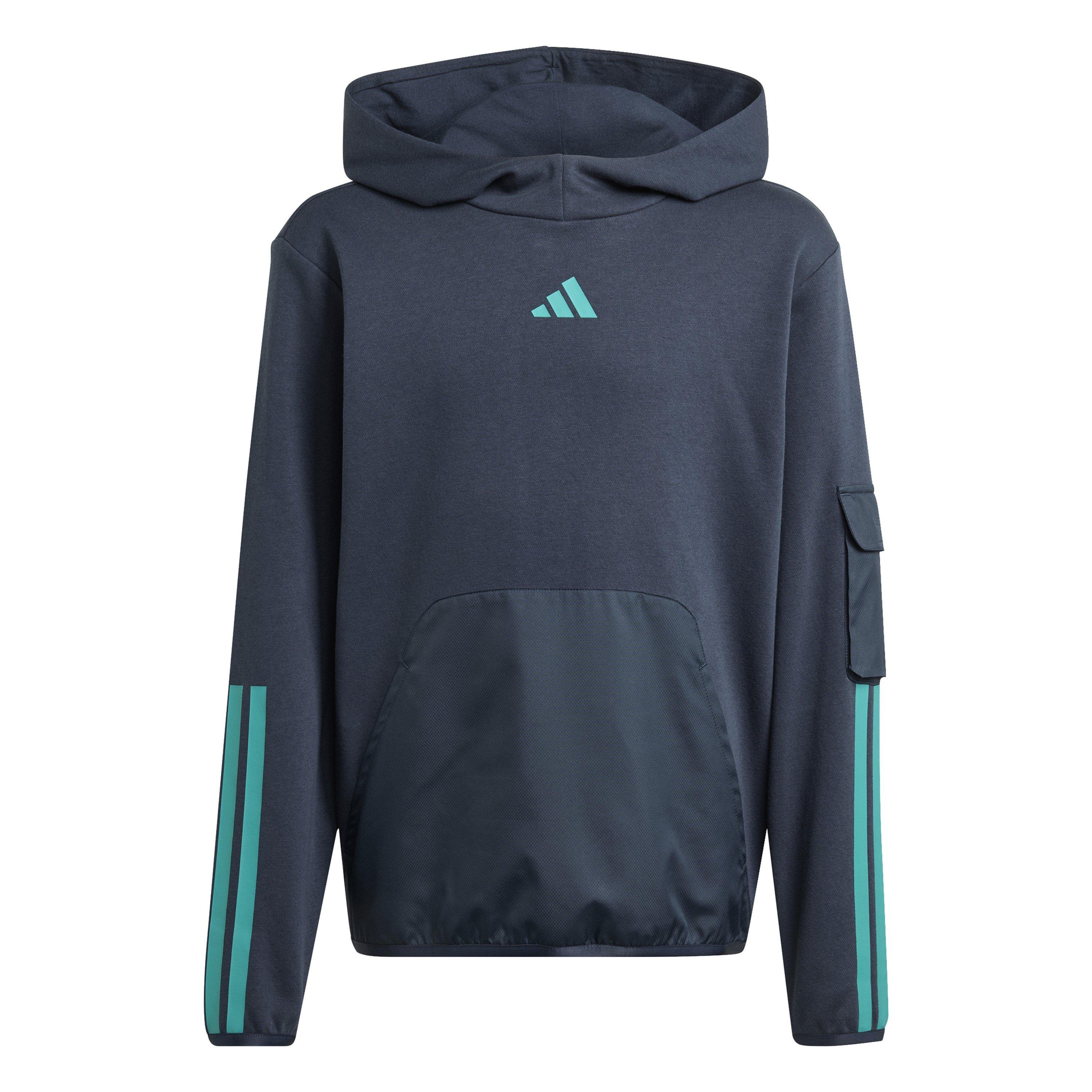 Adidas Boys Utility Fleece Hoodie Juniors - Ink Blue - 11-12 Years
