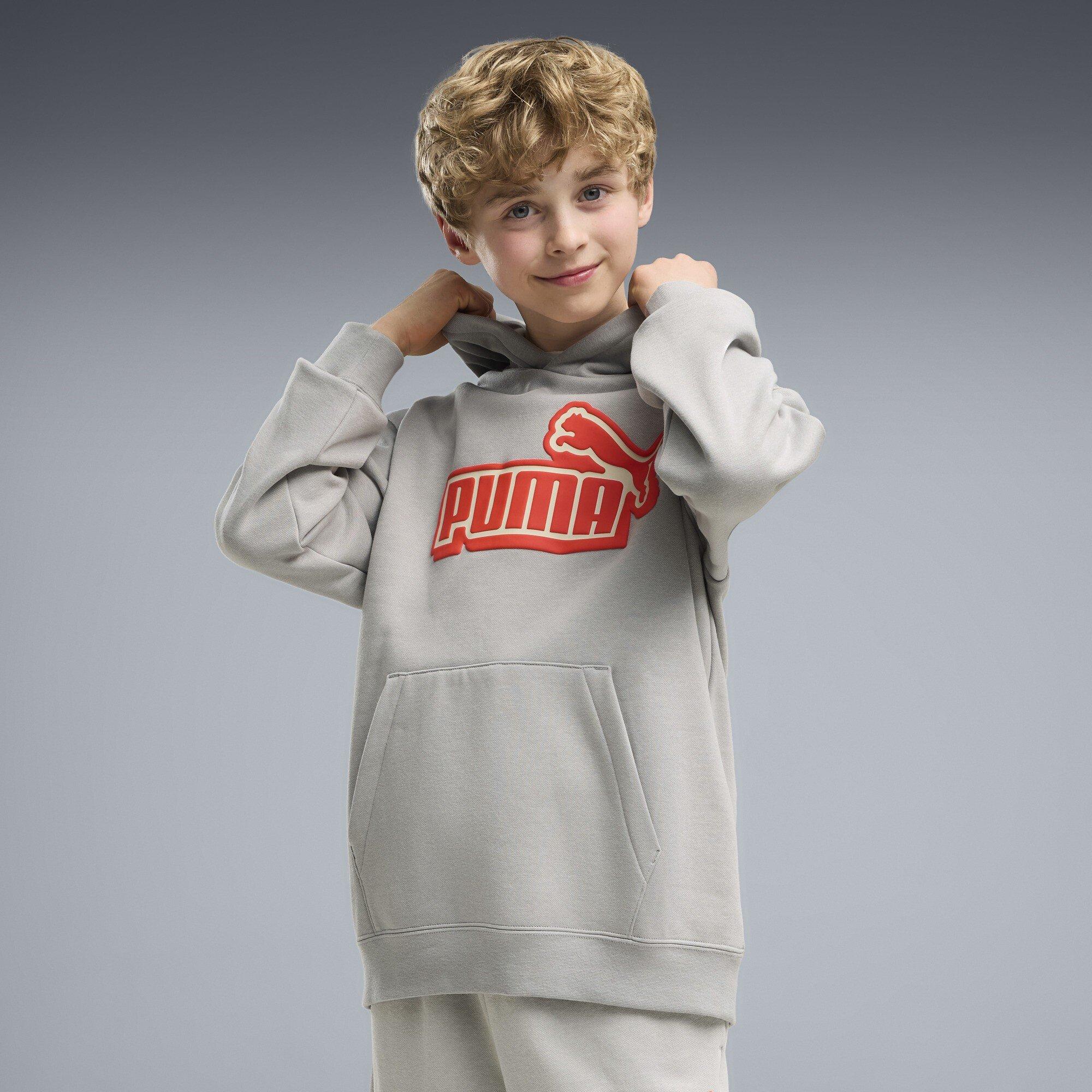 Grey - Puma - Puma Lab Logo Hoodie Jn64 - 3