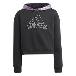 adidas Winter Glam Fleece Loose Crop Hoodie Junior Girls