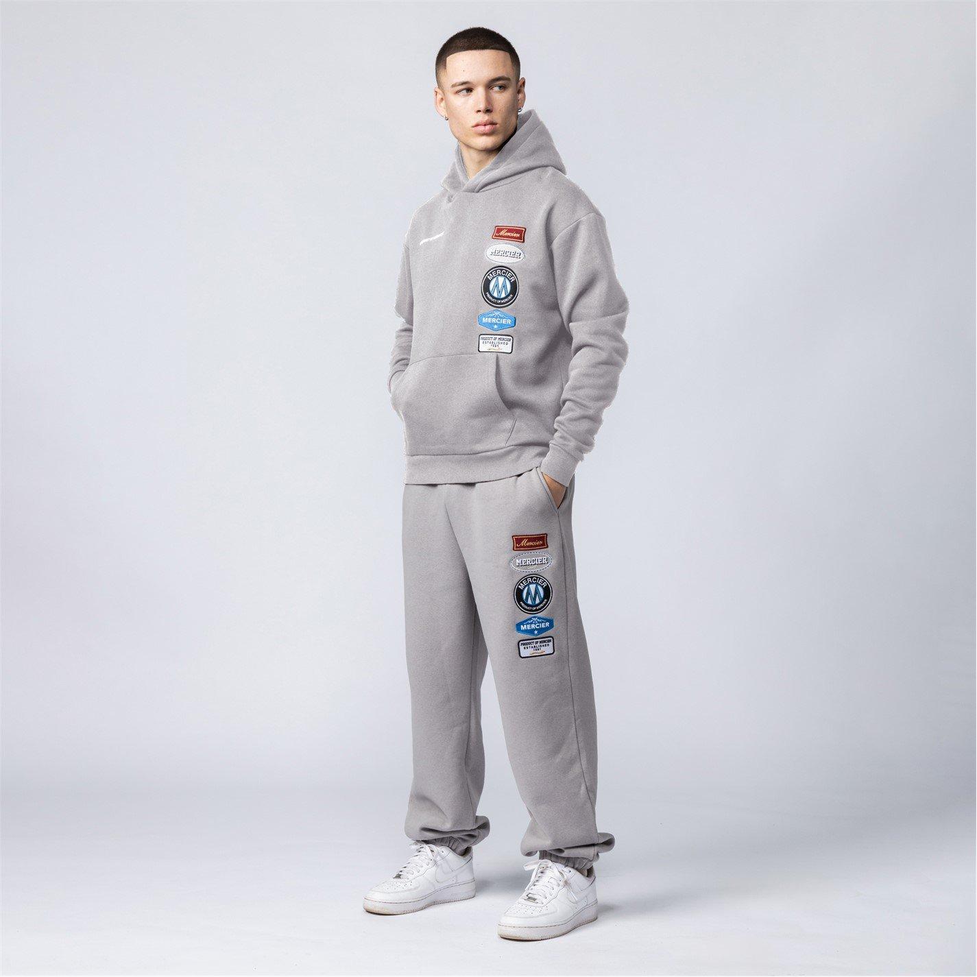 Grey - Mercier - Grey Hybrid Badge Hoodie - 4