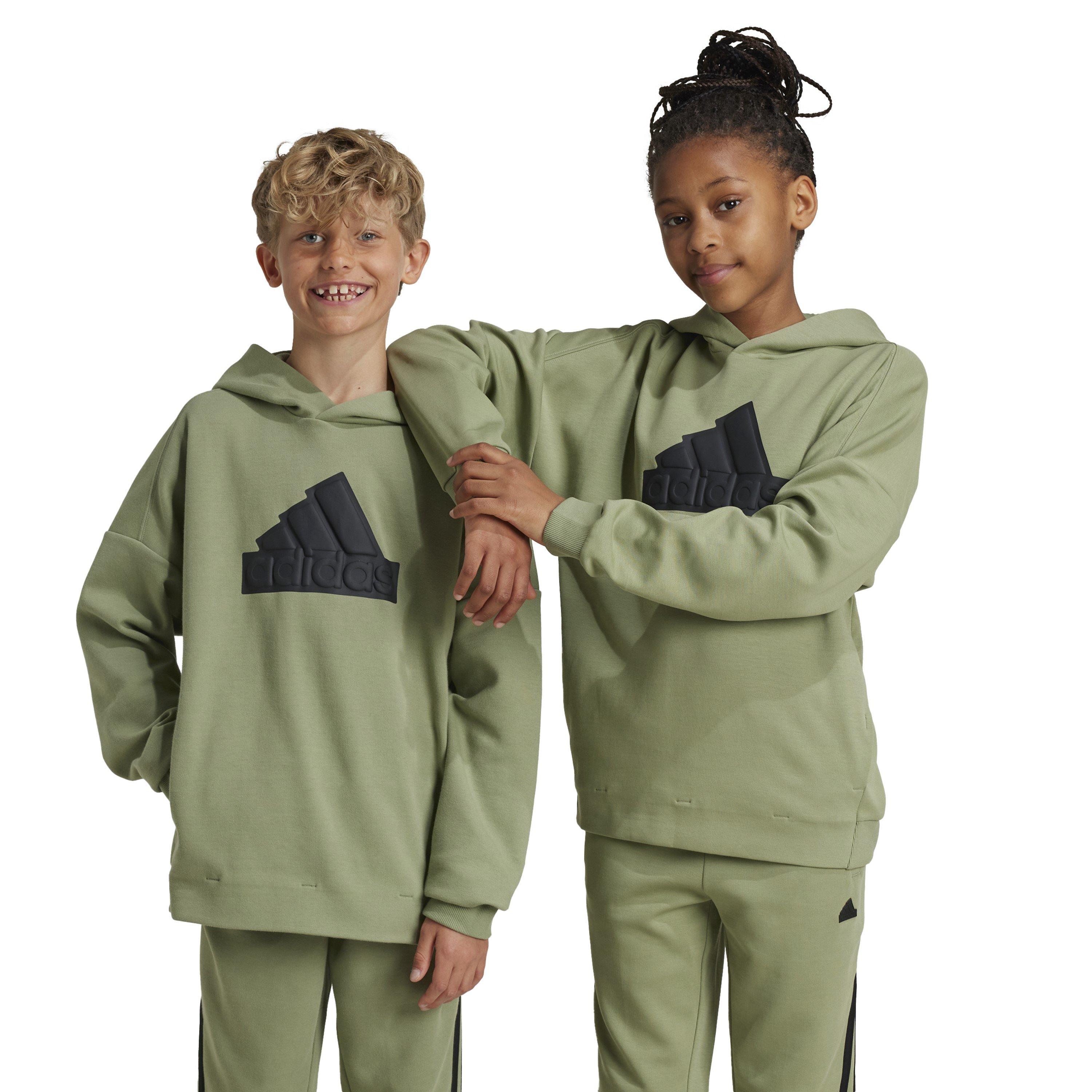 Green/Black - adidas - Unisex Kids' Fi Logo Pull Over Hoodie - 2