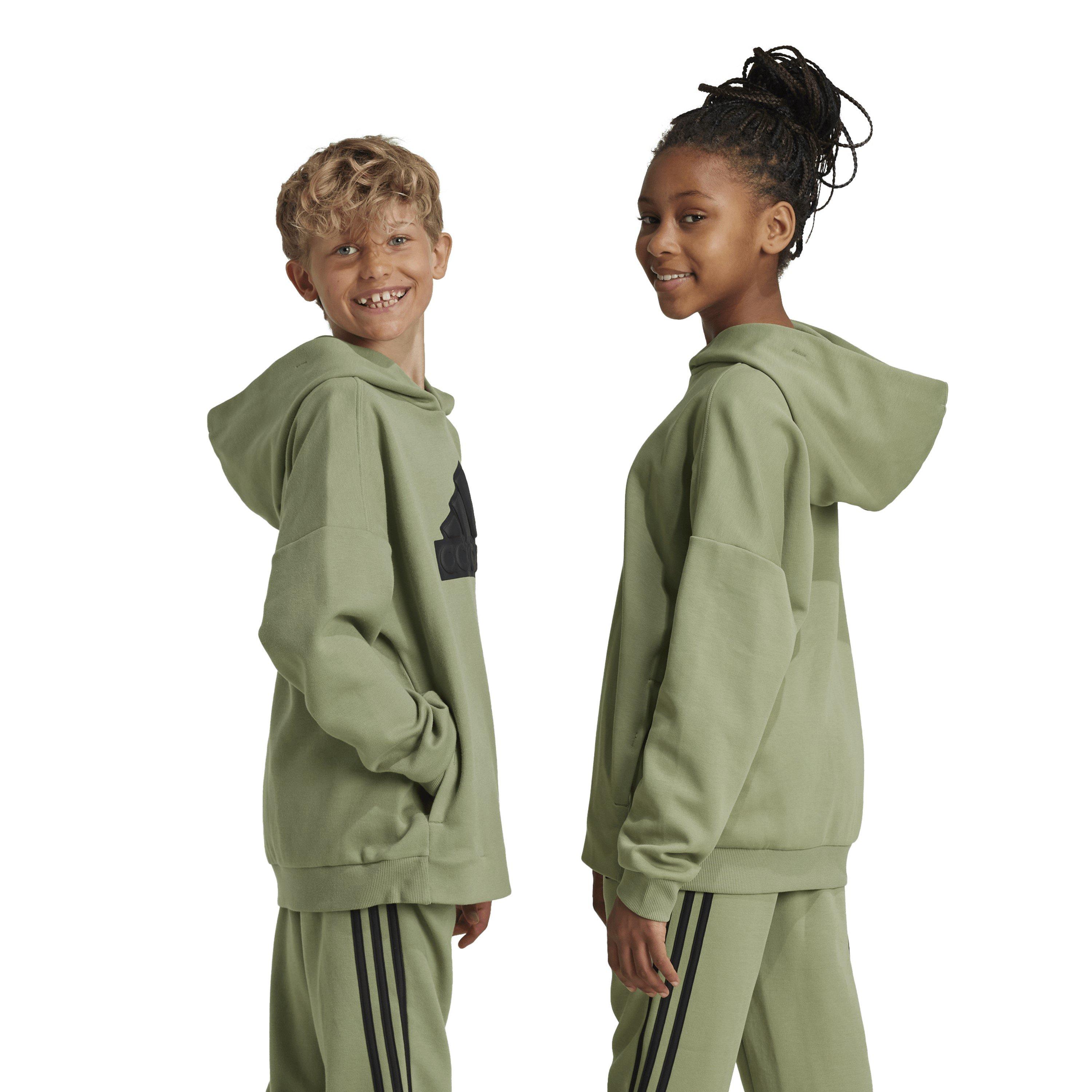 Green/Black - adidas - Unisex Kids' Fi Logo Pull Over Hoodie - 3