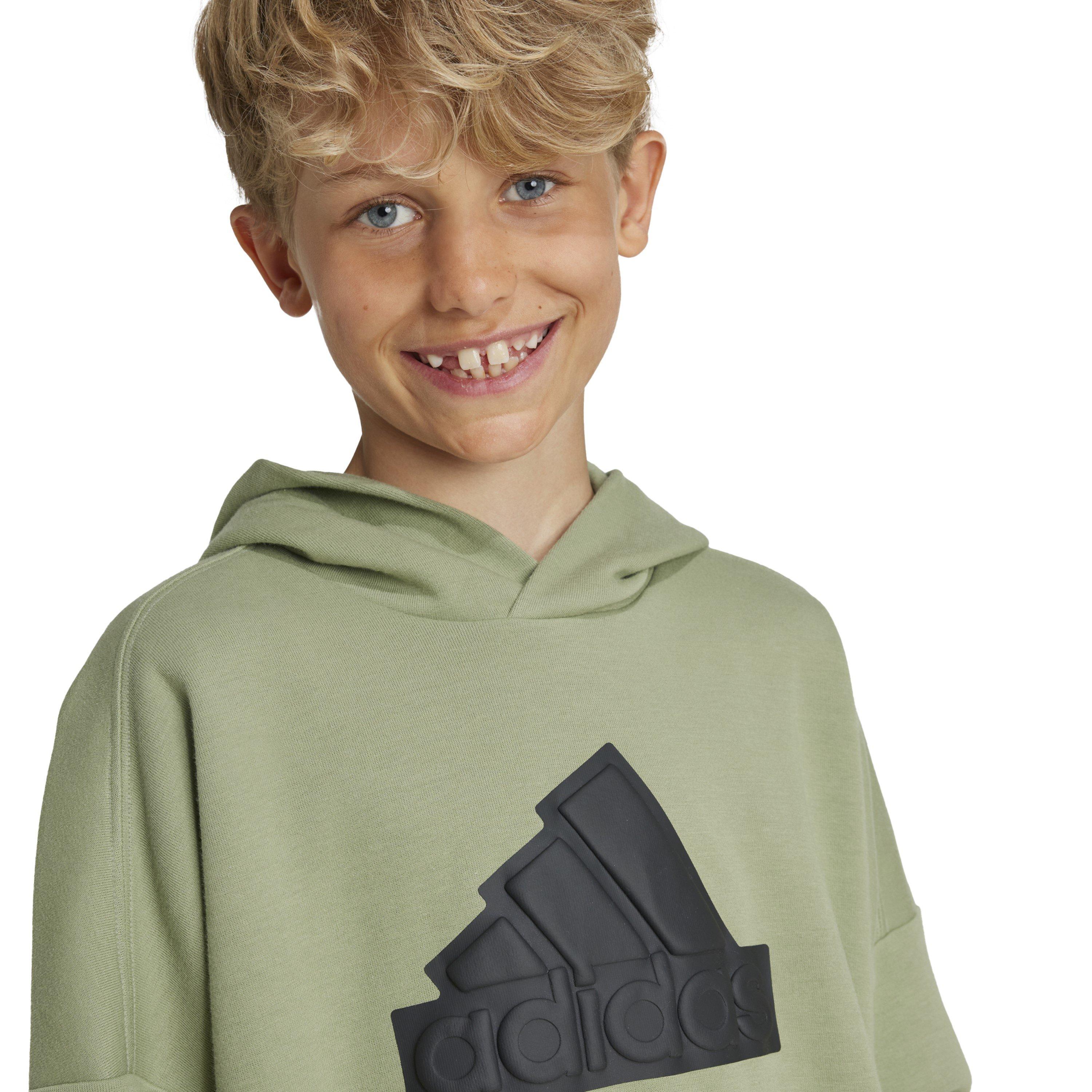 Green/Black - adidas - Unisex Kids' Fi Logo Pull Over Hoodie - 6