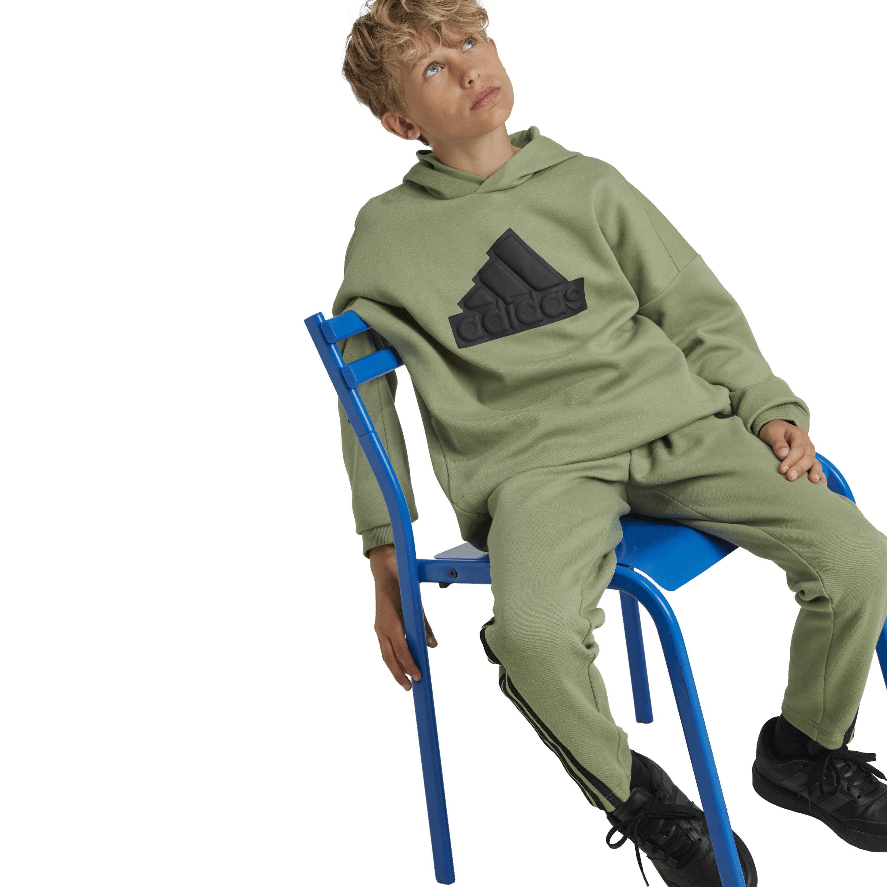 Green/Black - adidas - Unisex Kids' Fi Logo Pull Over Hoodie - 7