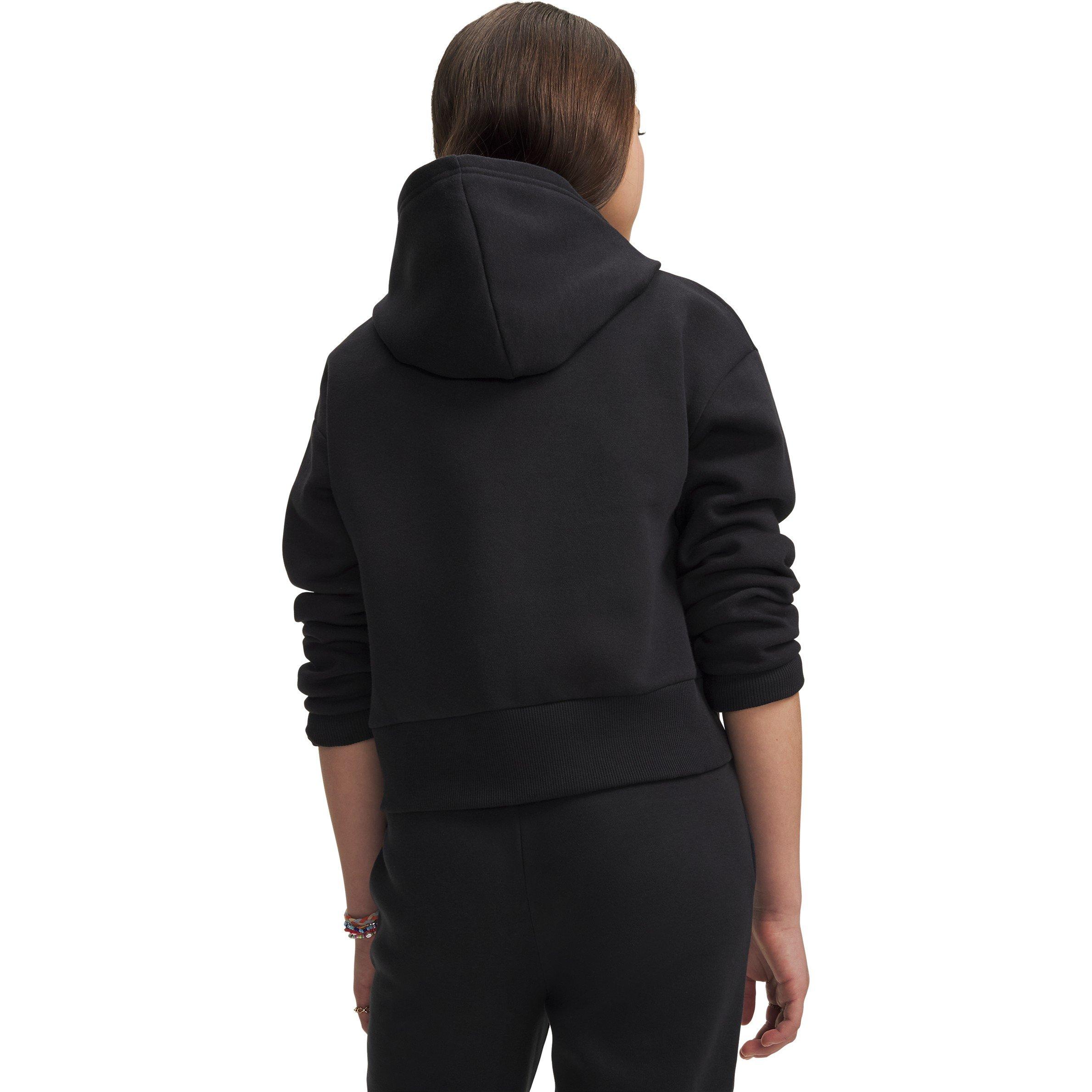 Black - Under Armour - Under Armour Ua Rival Fleece Crop Hoodie Hoody Girls - 4