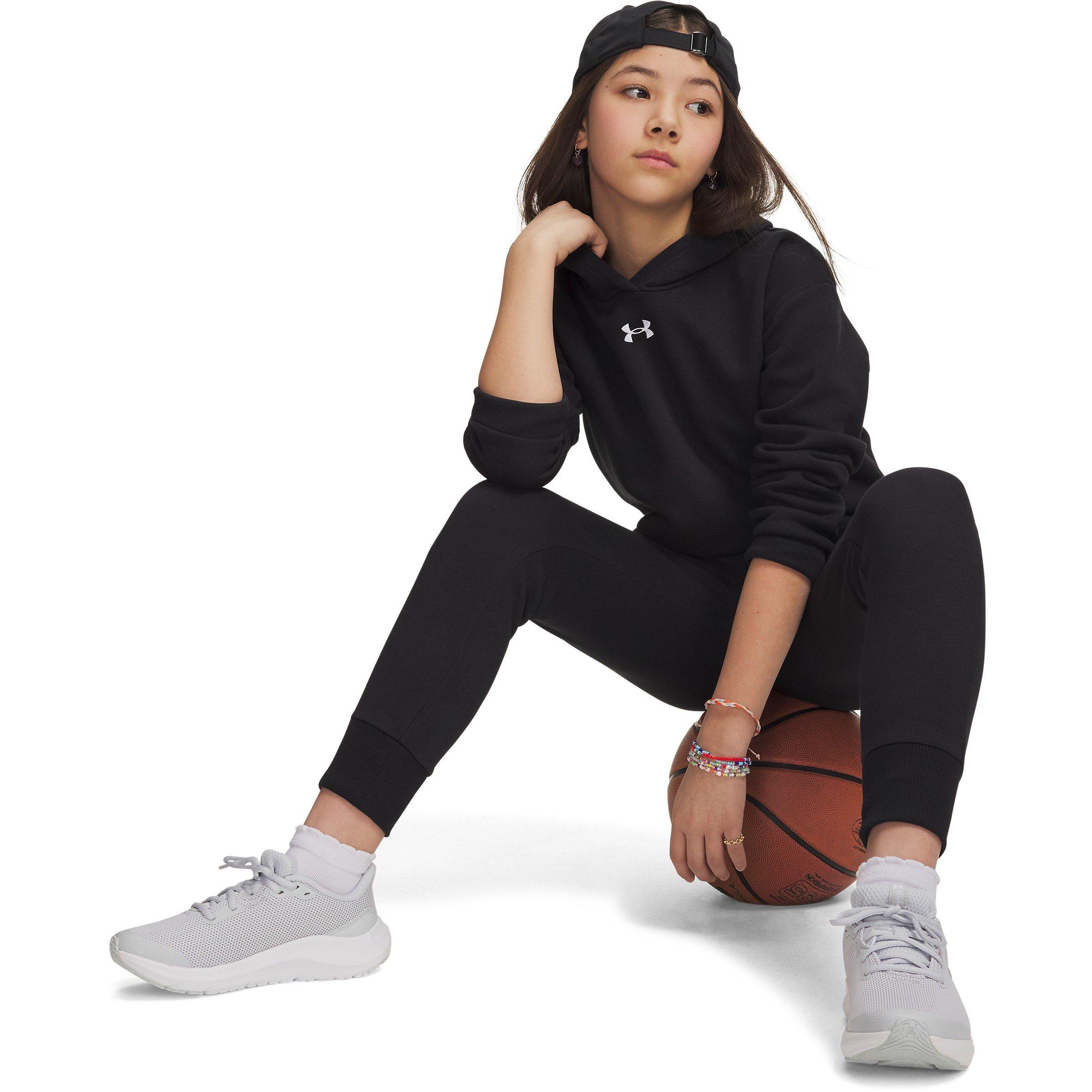 Black - Under Armour - Under Armour Ua Rival Fleece Crop Hoodie Hoody Girls - 6