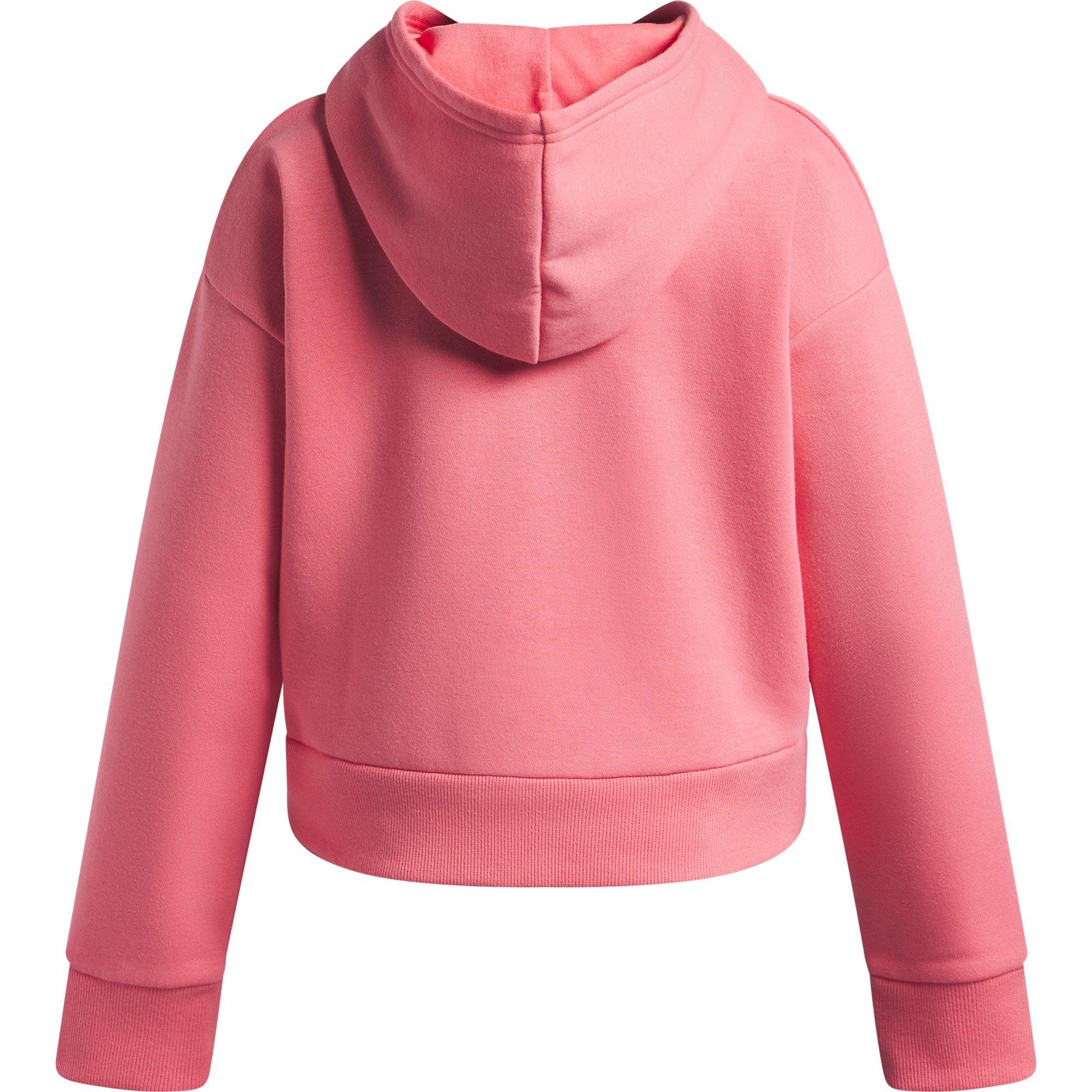 Pink - Under Armour - Under Armour Ua Rival Fleece Crop Hoodie Hoody Girls - 2