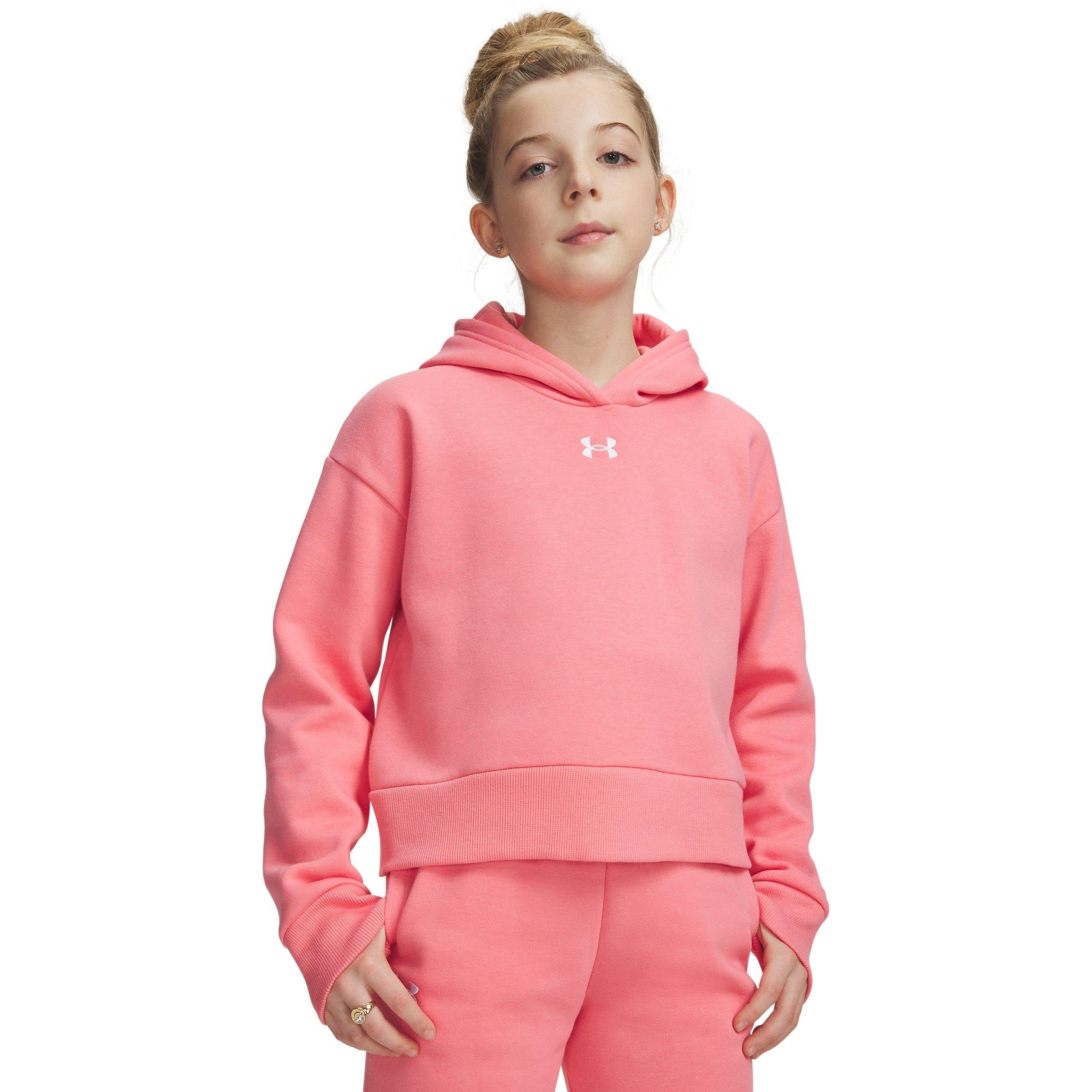 Pink - Under Armour - Under Armour Ua Rival Fleece Crop Hoodie Hoody Girls - 3