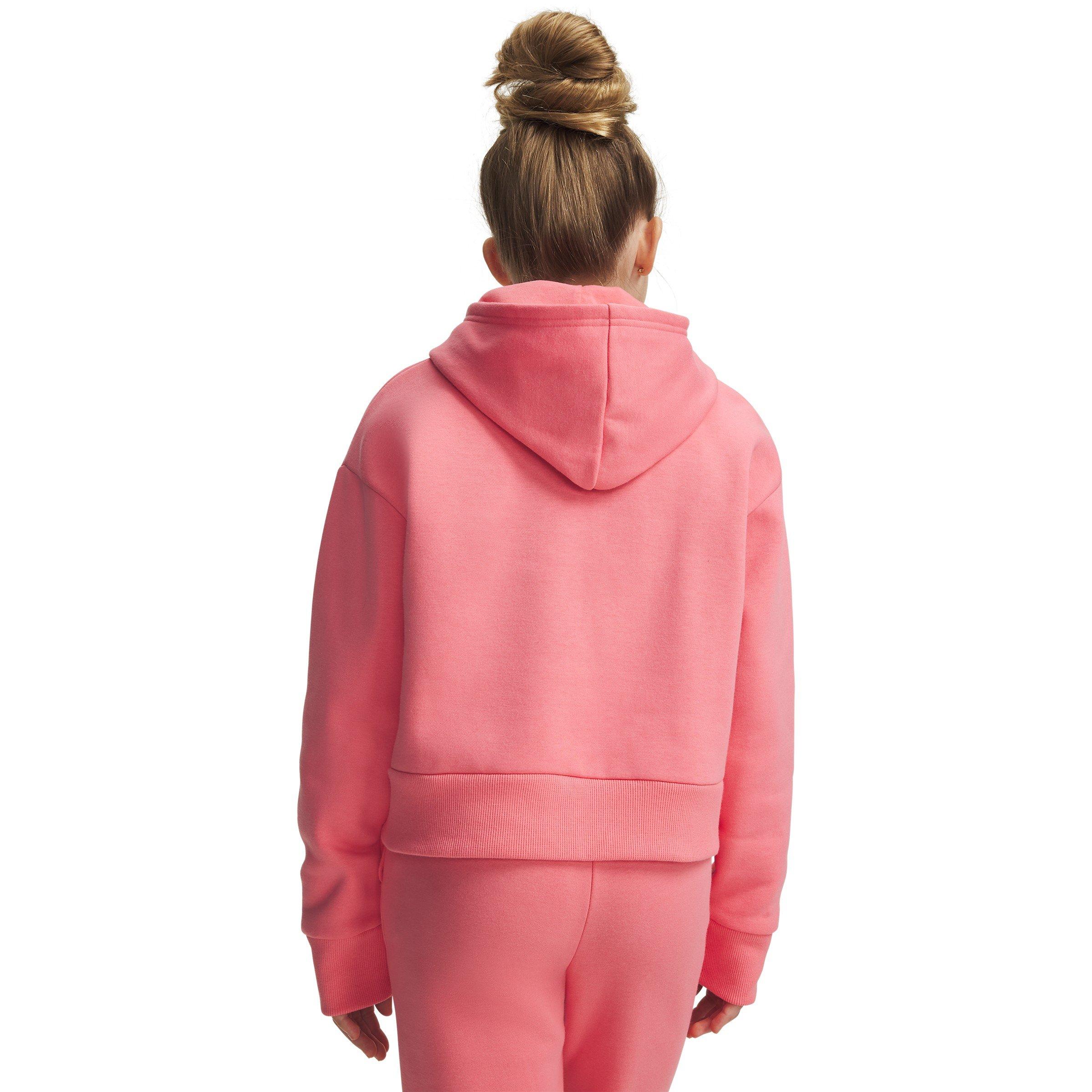 Pink - Under Armour - Under Armour Ua Rival Fleece Crop Hoodie Hoody Girls - 4