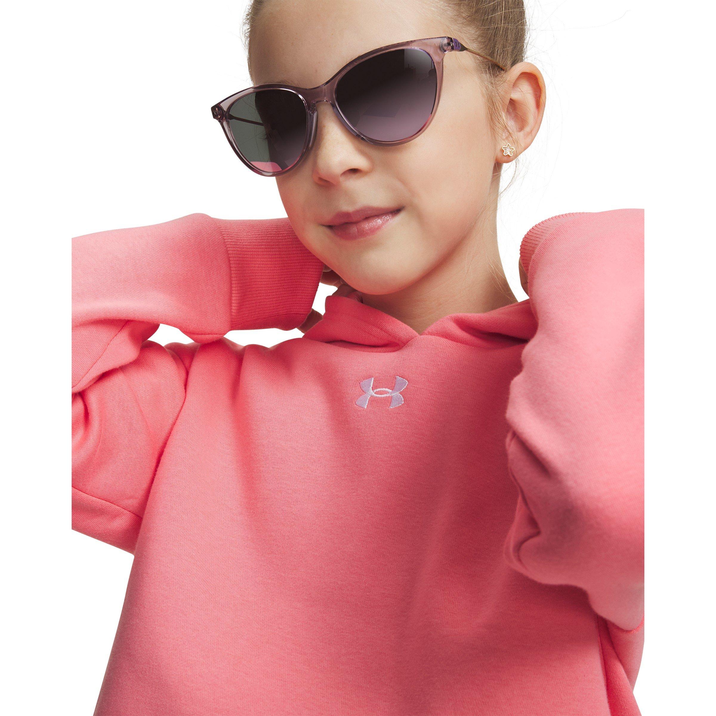 Pink - Under Armour - Under Armour Ua Rival Fleece Crop Hoodie Hoody Girls - 5