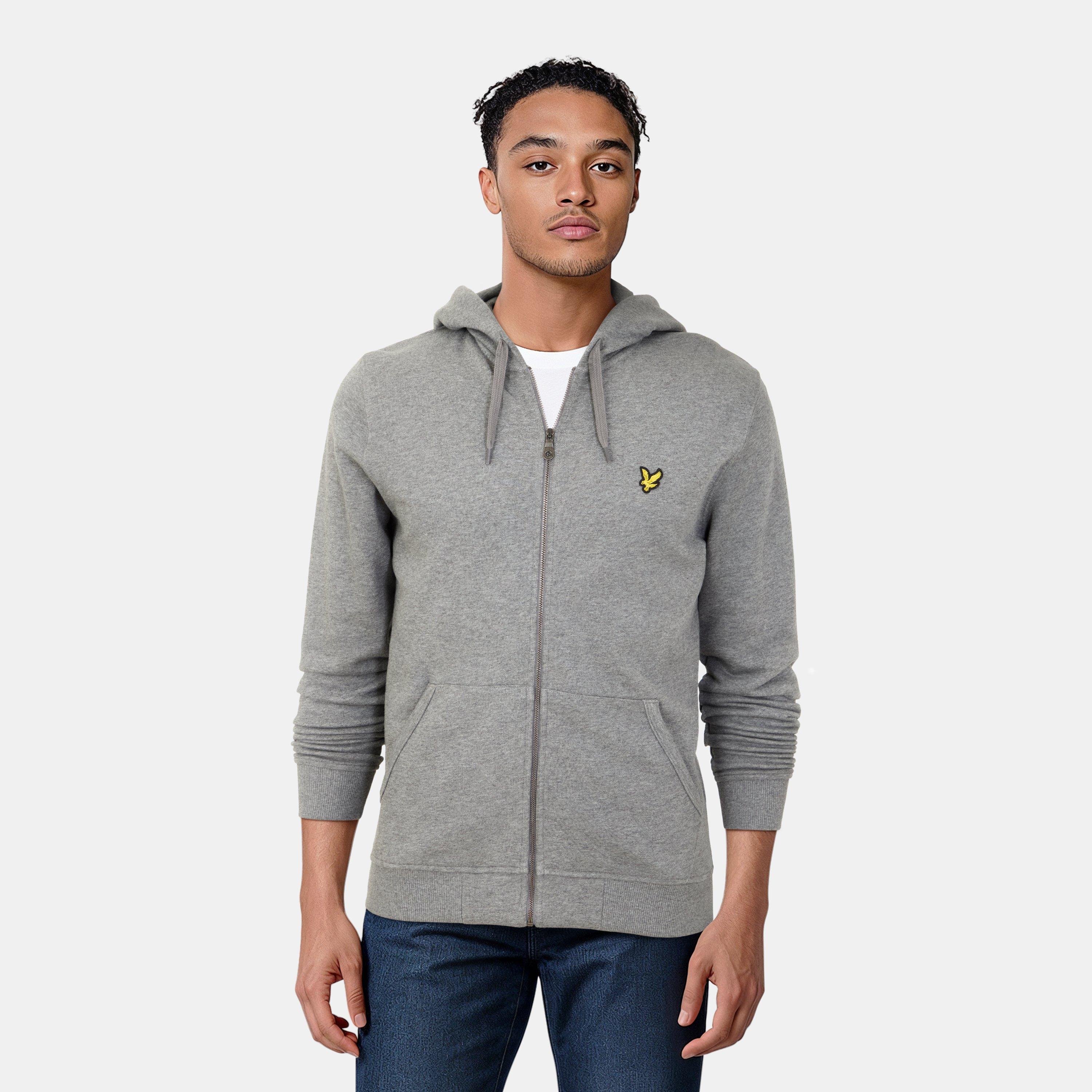 MidGreyMarl - Lyle and Scott - Lyle and Scott Zip Through Hoodie Mens - 3