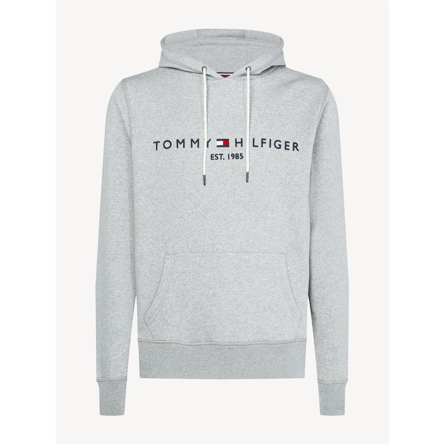Tommy Hilfiger Men's Logo Hoodie - Grey Cloud 501 - M