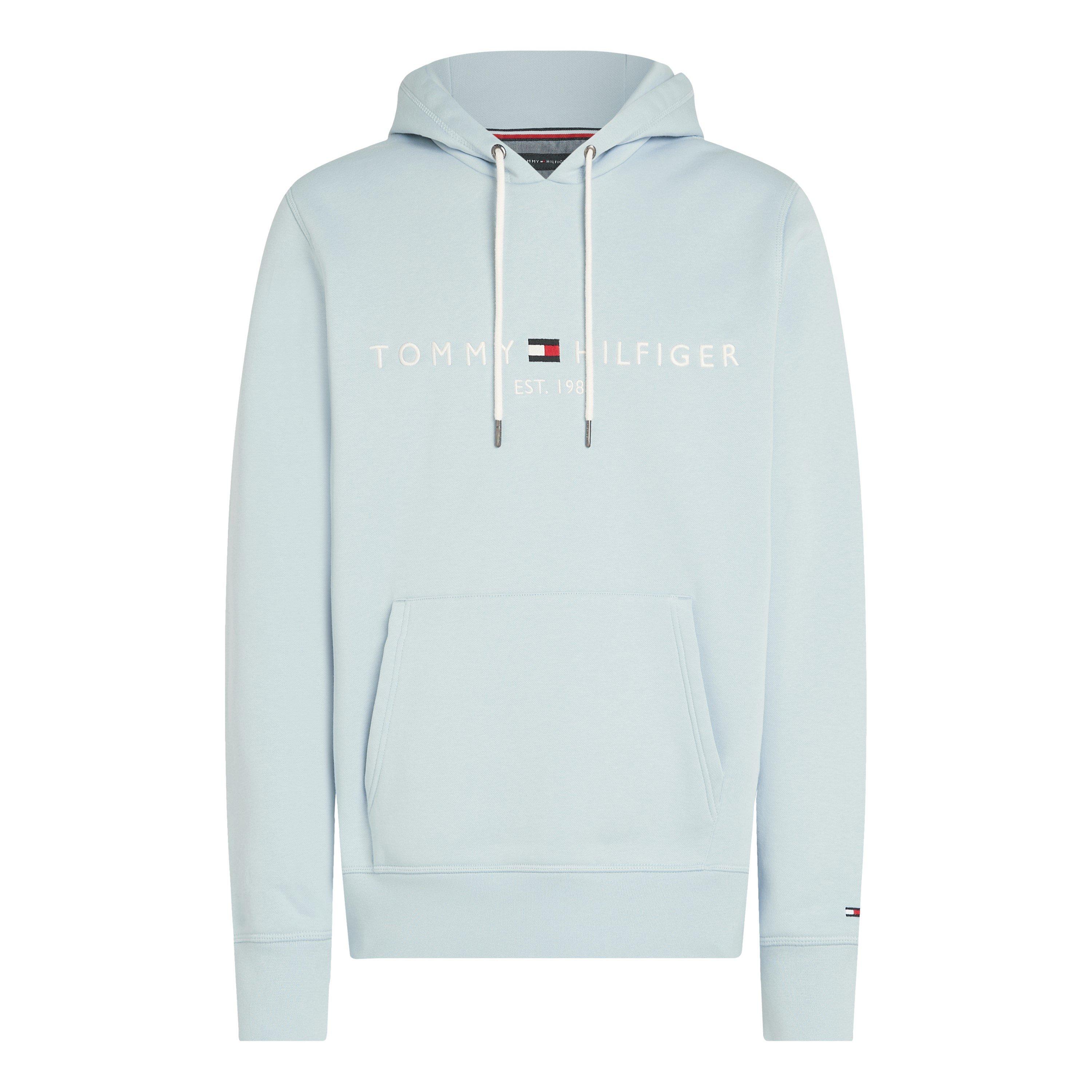 Tommy Hilfiger Logo Hoodie - Breezy Blue C1O - XL