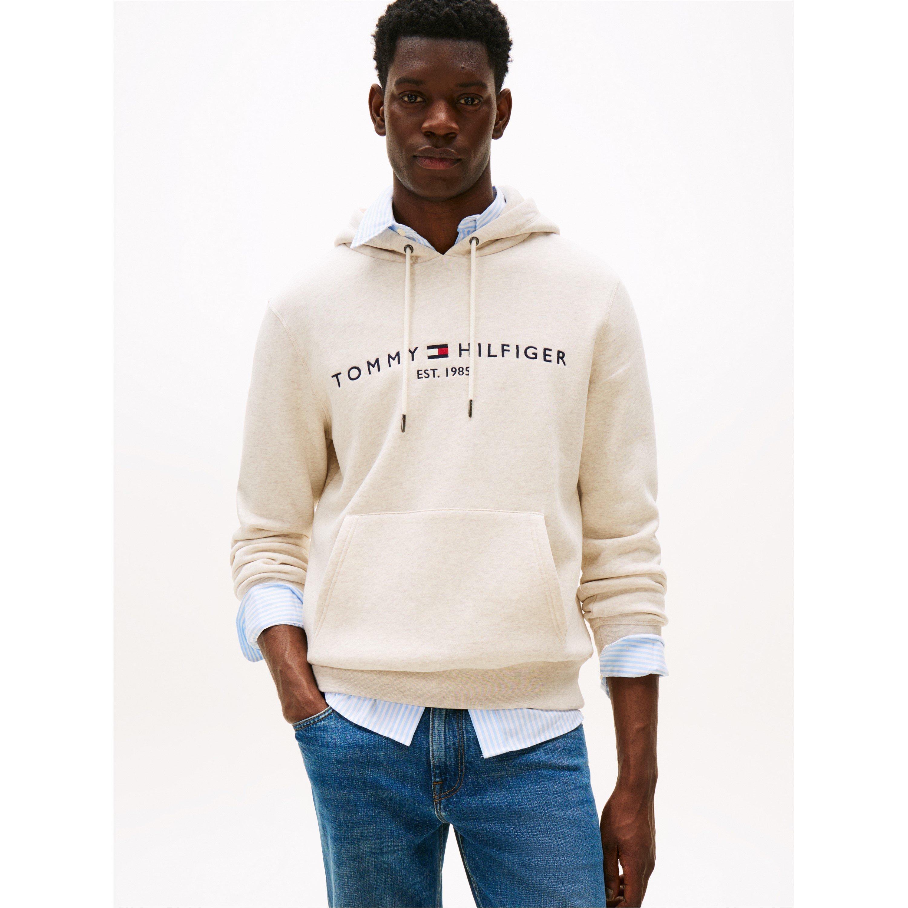 Tommy Hilfiger Logo Hoodie - Oatmilk - M