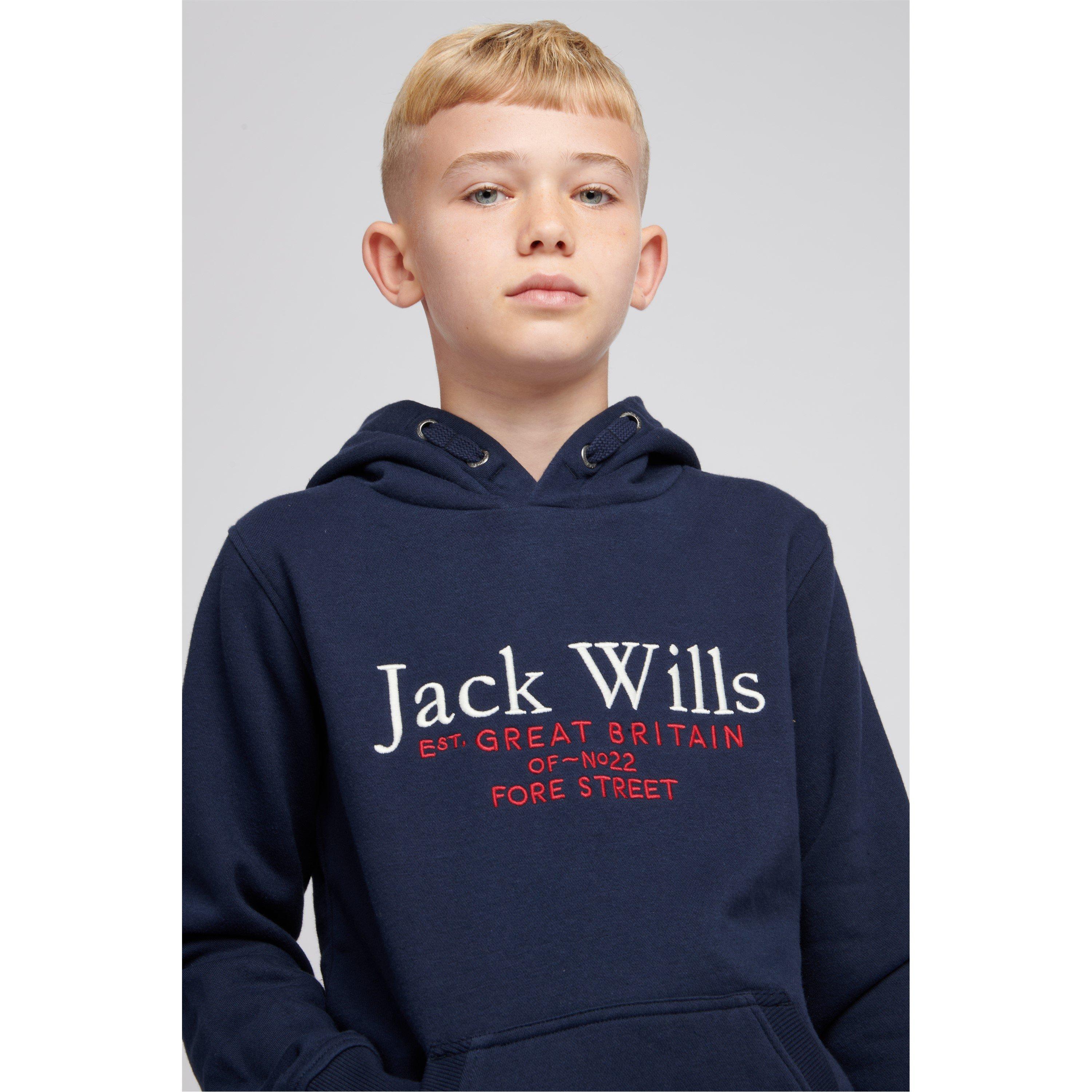 Navy - Jack Wills - Kids Batsford Script Logo Hoodie - 3