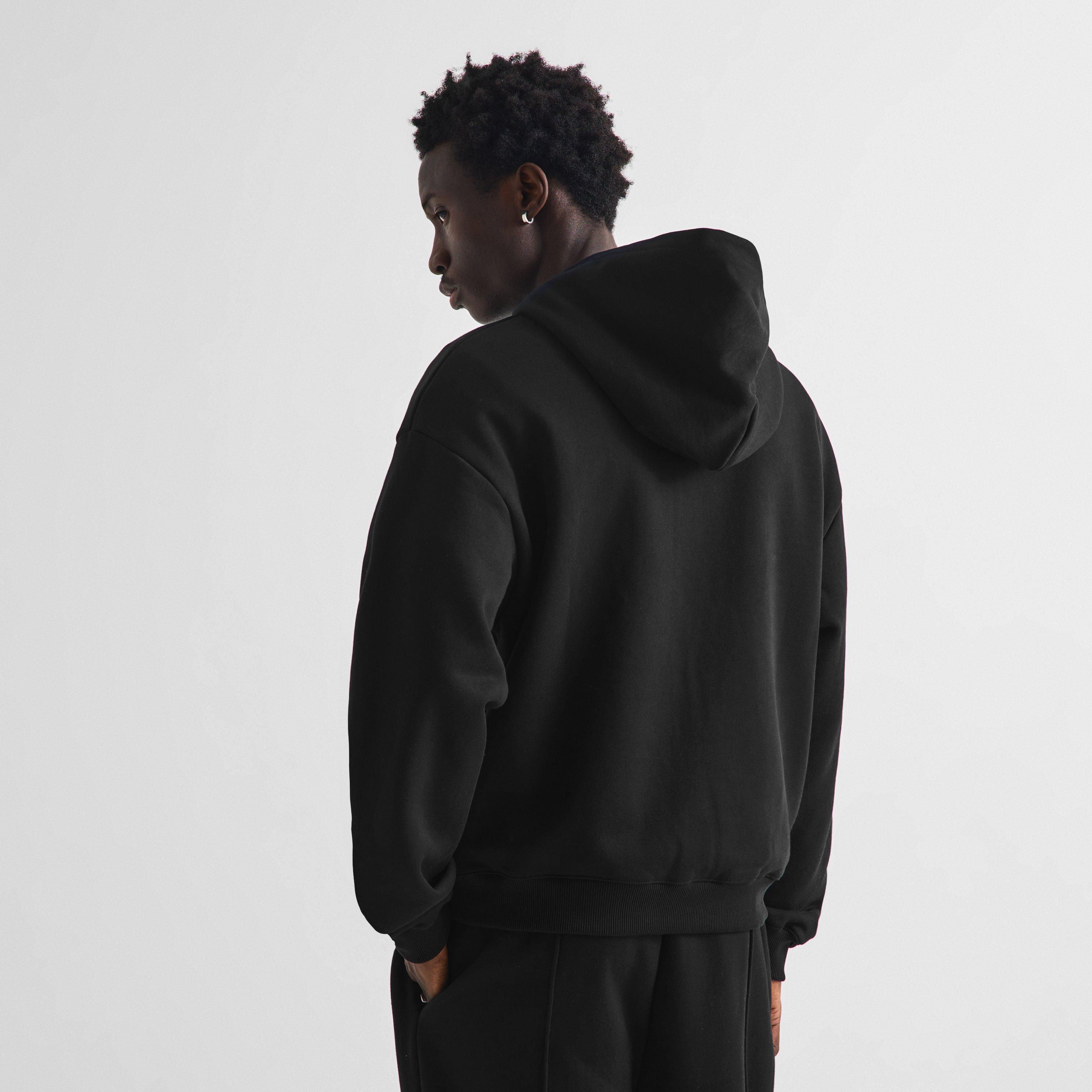 Black - The Couture Club - Men's CTRE Zip-Through Cotton Relaxed-Fit Hoodie - 4