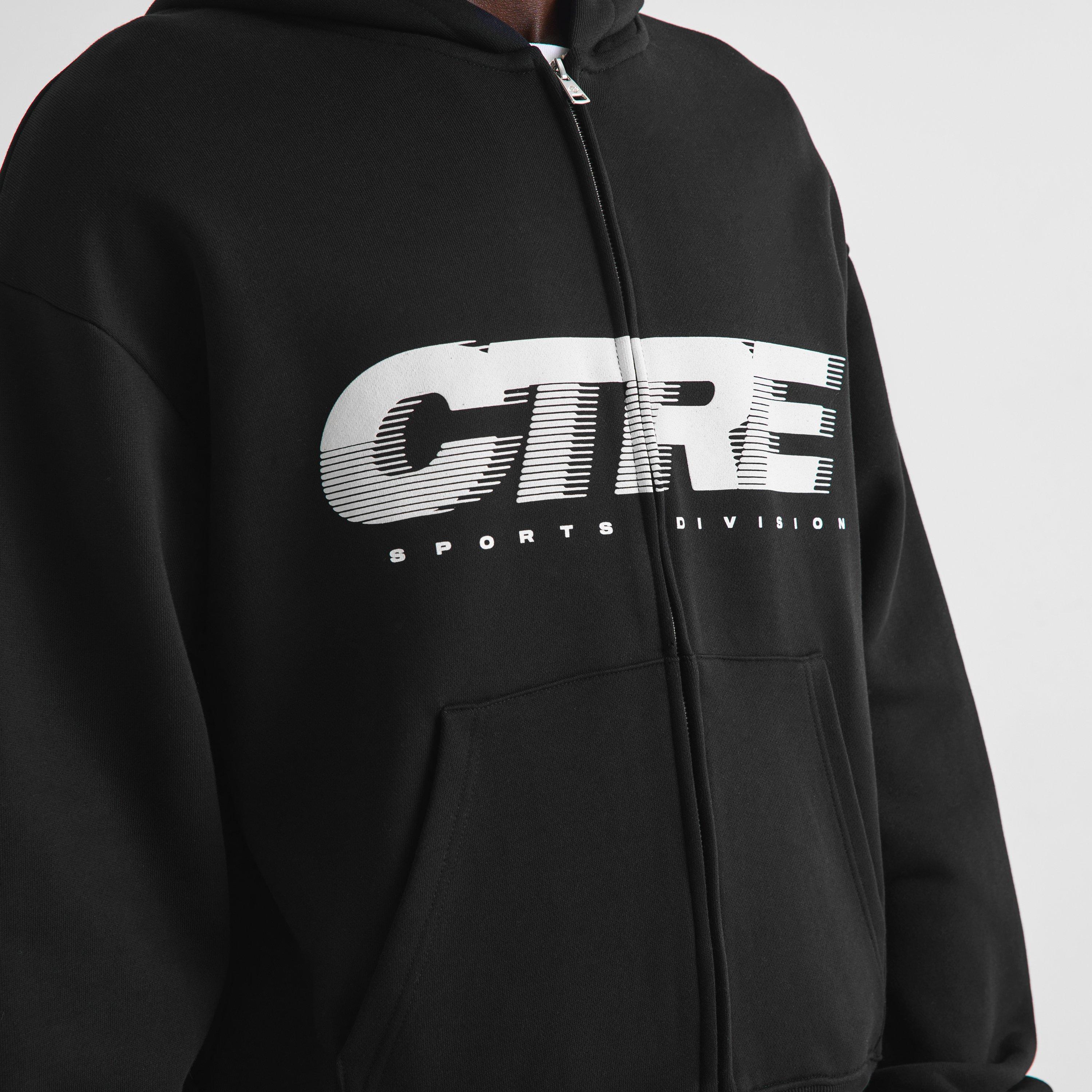 Black - The Couture Club - Men's CTRE Zip-Through Cotton Relaxed-Fit Hoodie - 5