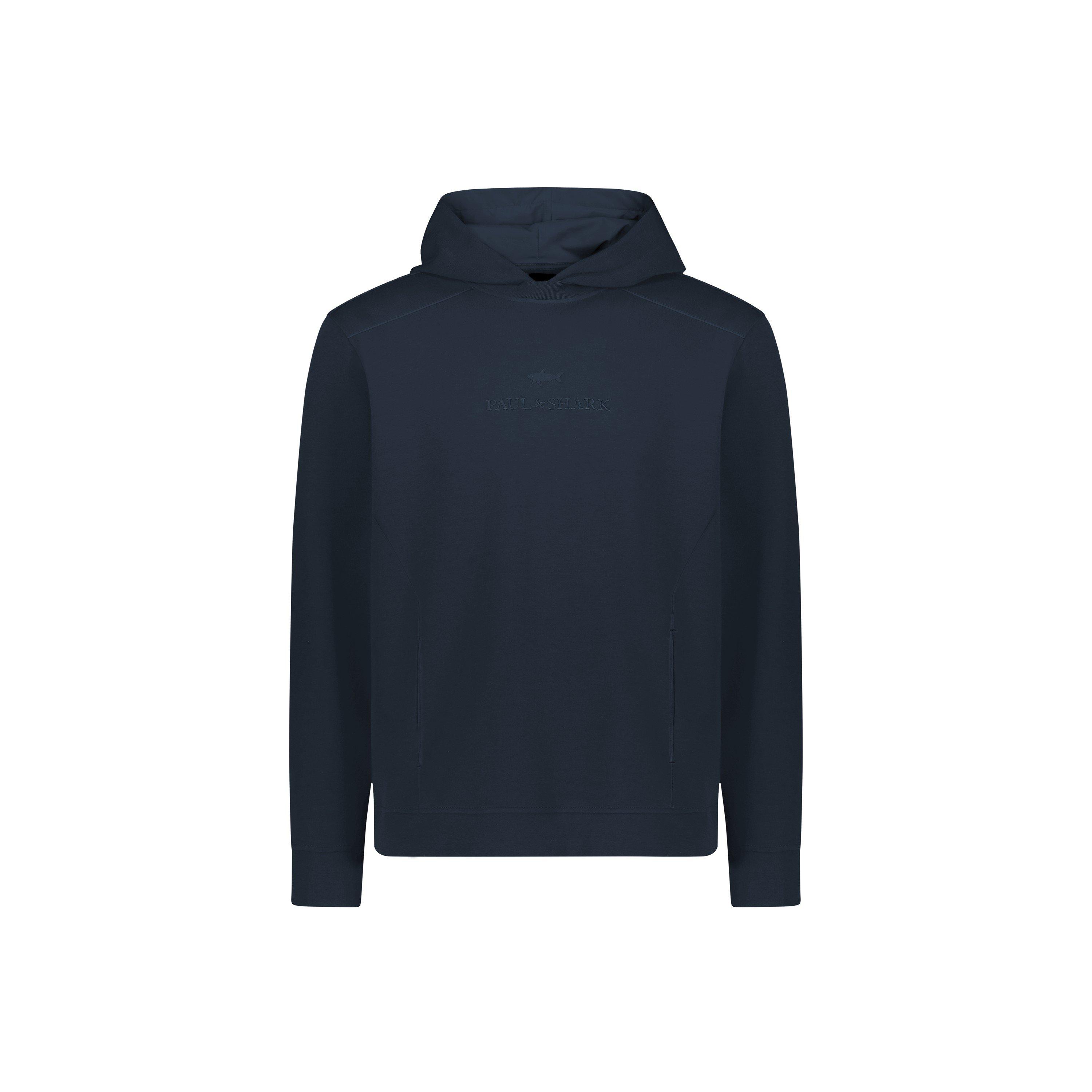 Paul And Shark Men's Cotton Fleece Over The Head Logo Hoodie - Navy - XL