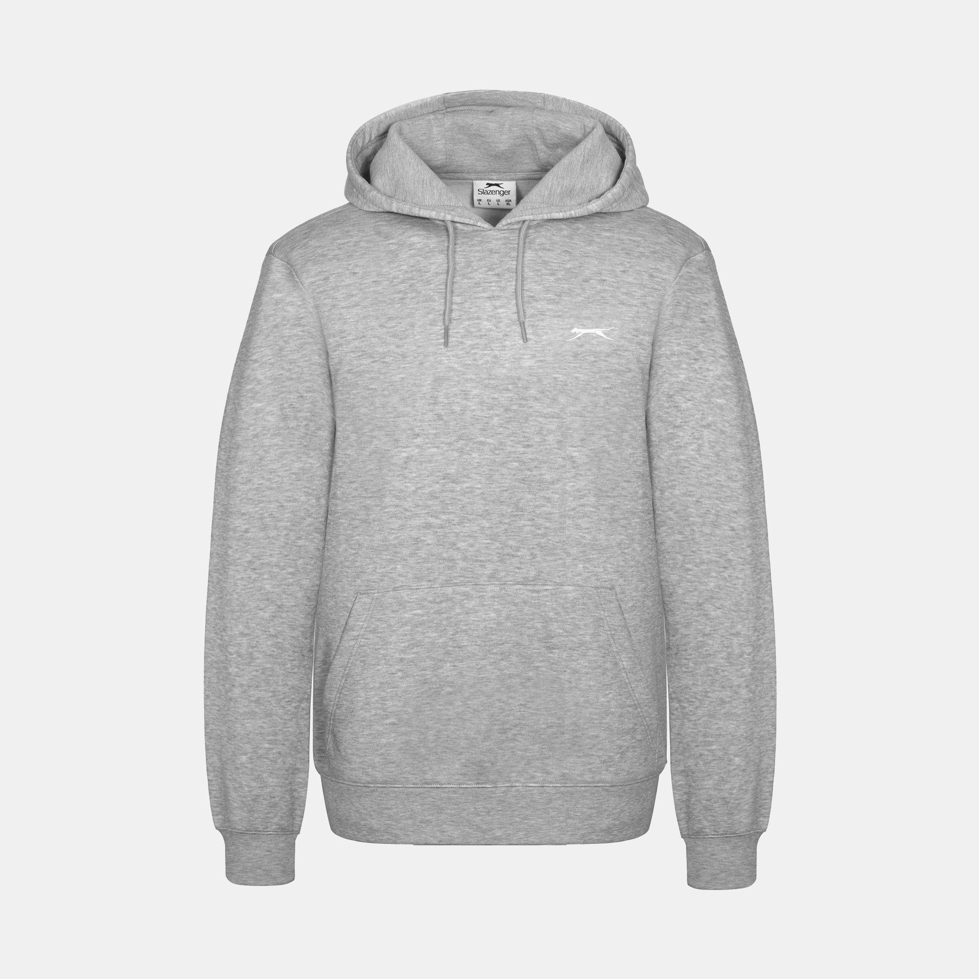 Slazenger Fleece Hoodie Mens In Grey Marl