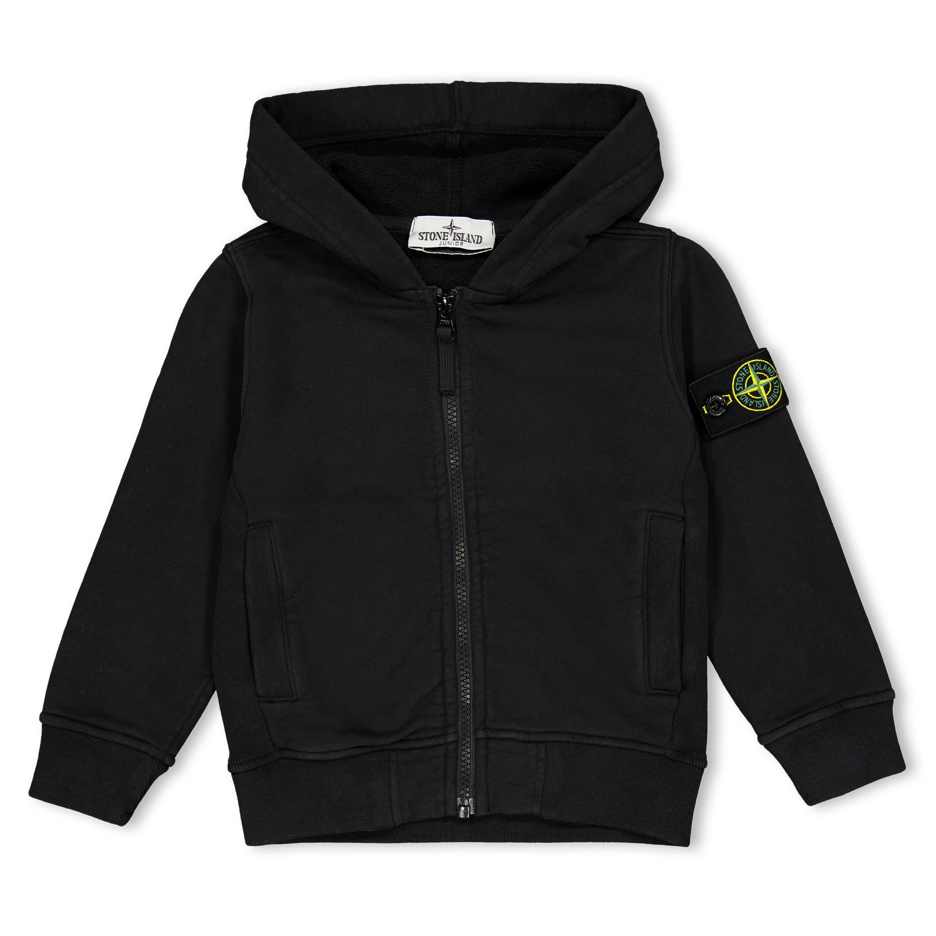 Stone Island Stone Zp Hoodie Jn64 - Black V0029 - 8 Years